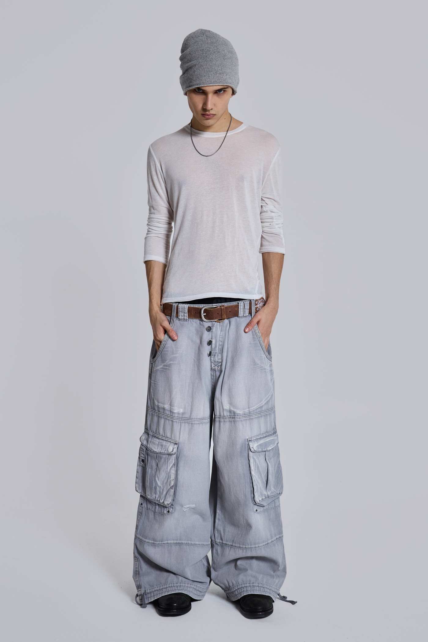 Washed Grey Decoy Cargos