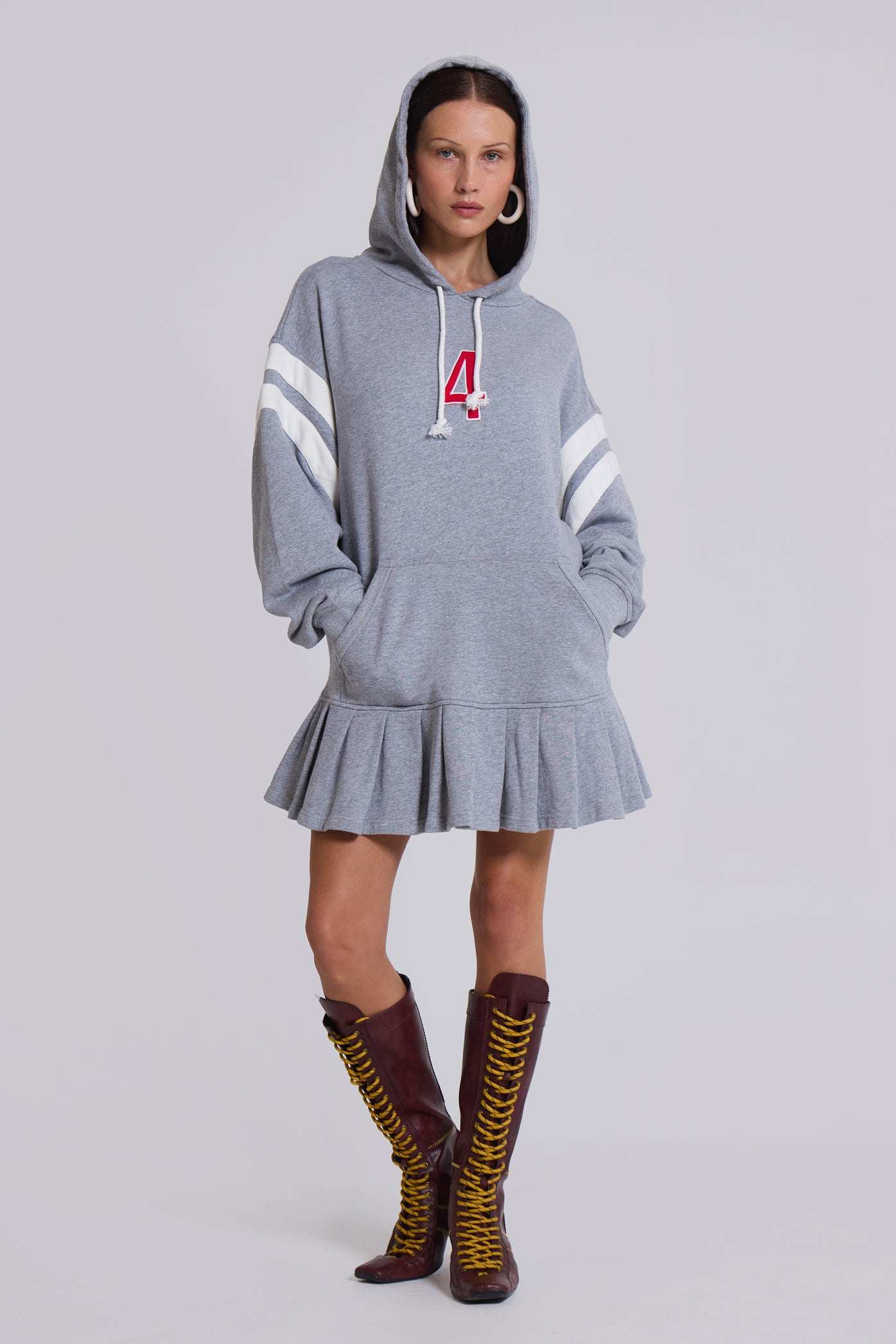 4 or Nothing Sweater Dress in Grey Marl