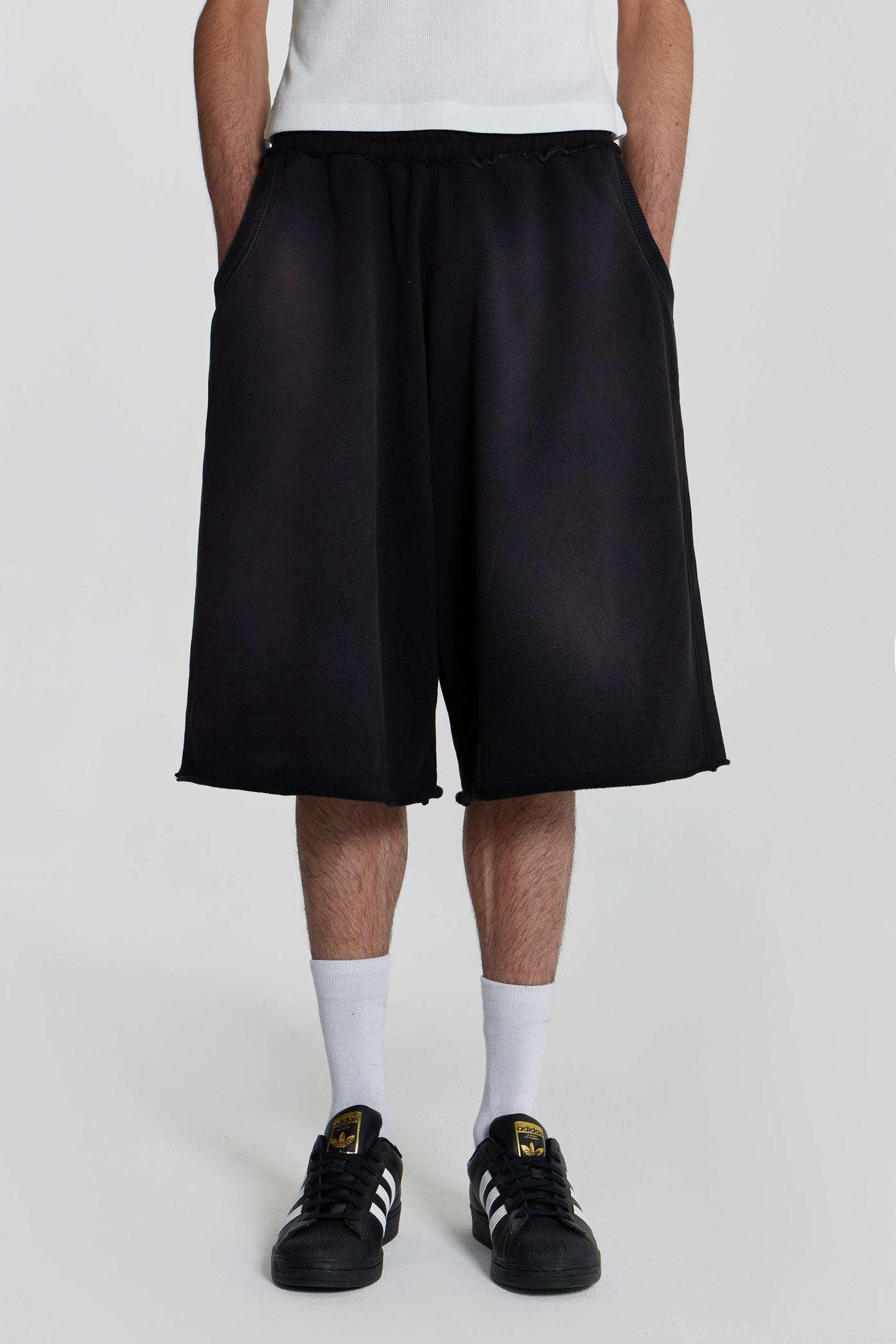 Shop Grey Marl Monster Jogger Baggy Shorts | Jaded London | Clothing