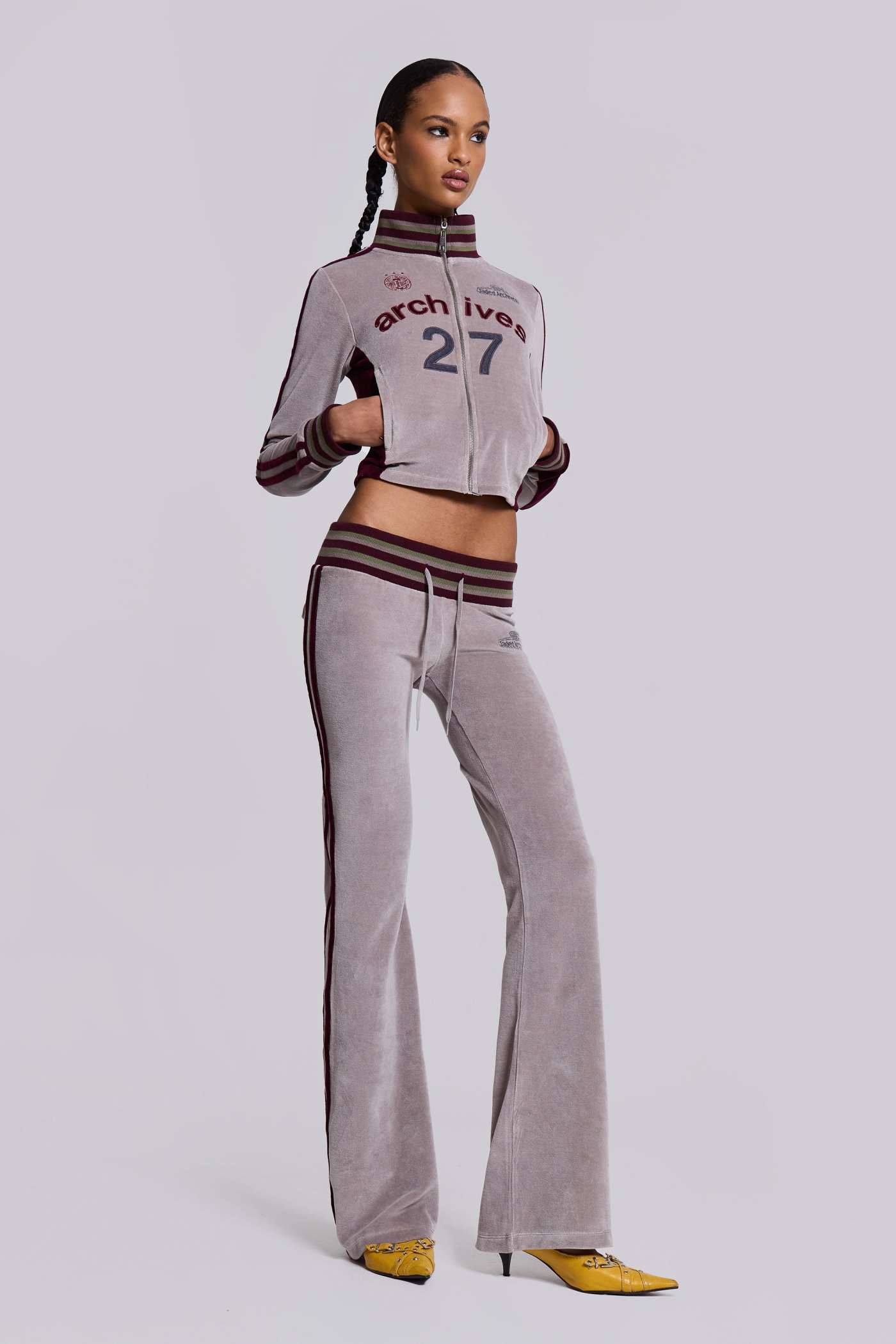 27 Velour Low Rise Bootcut Trousers