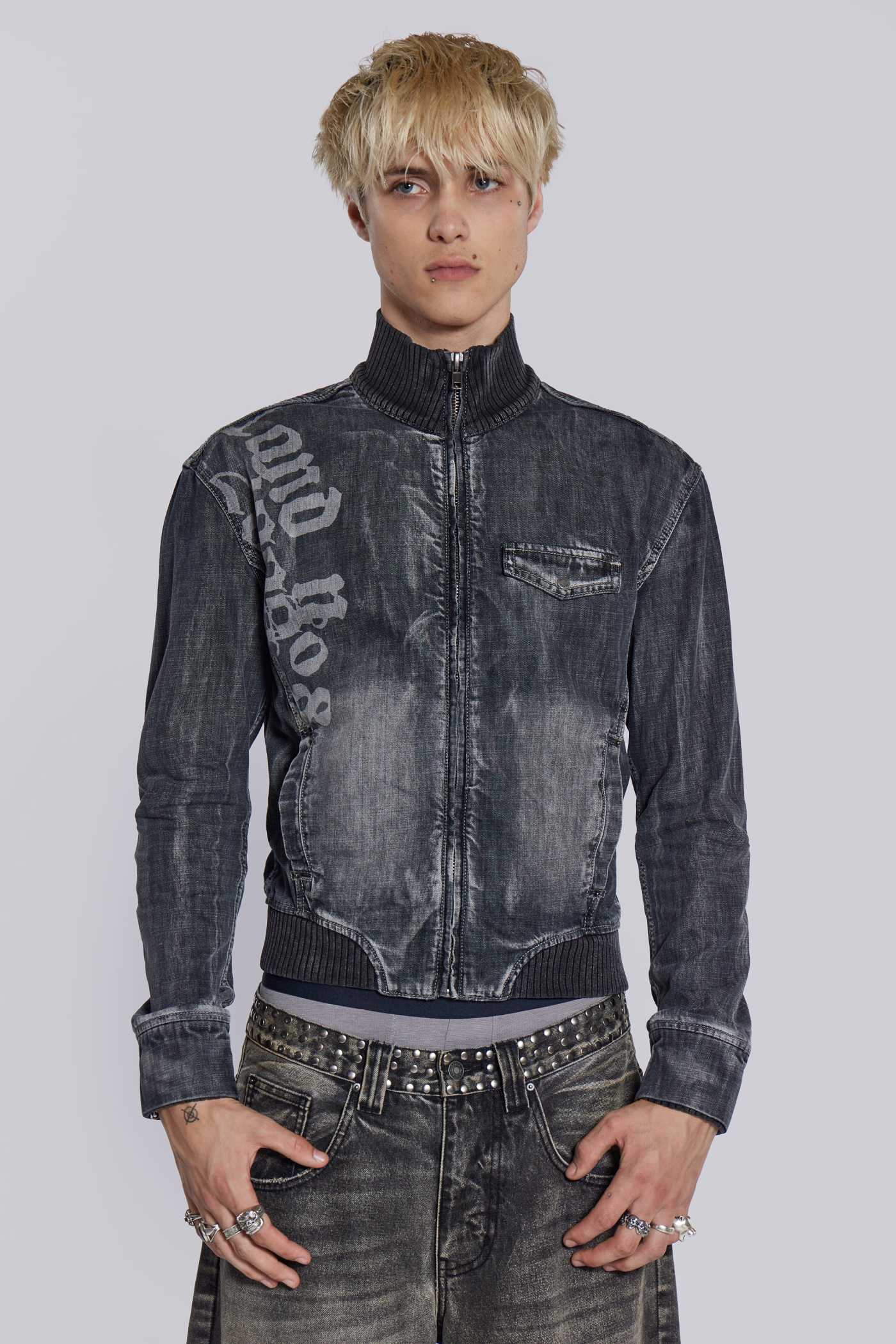 Smoke Denim Bomber