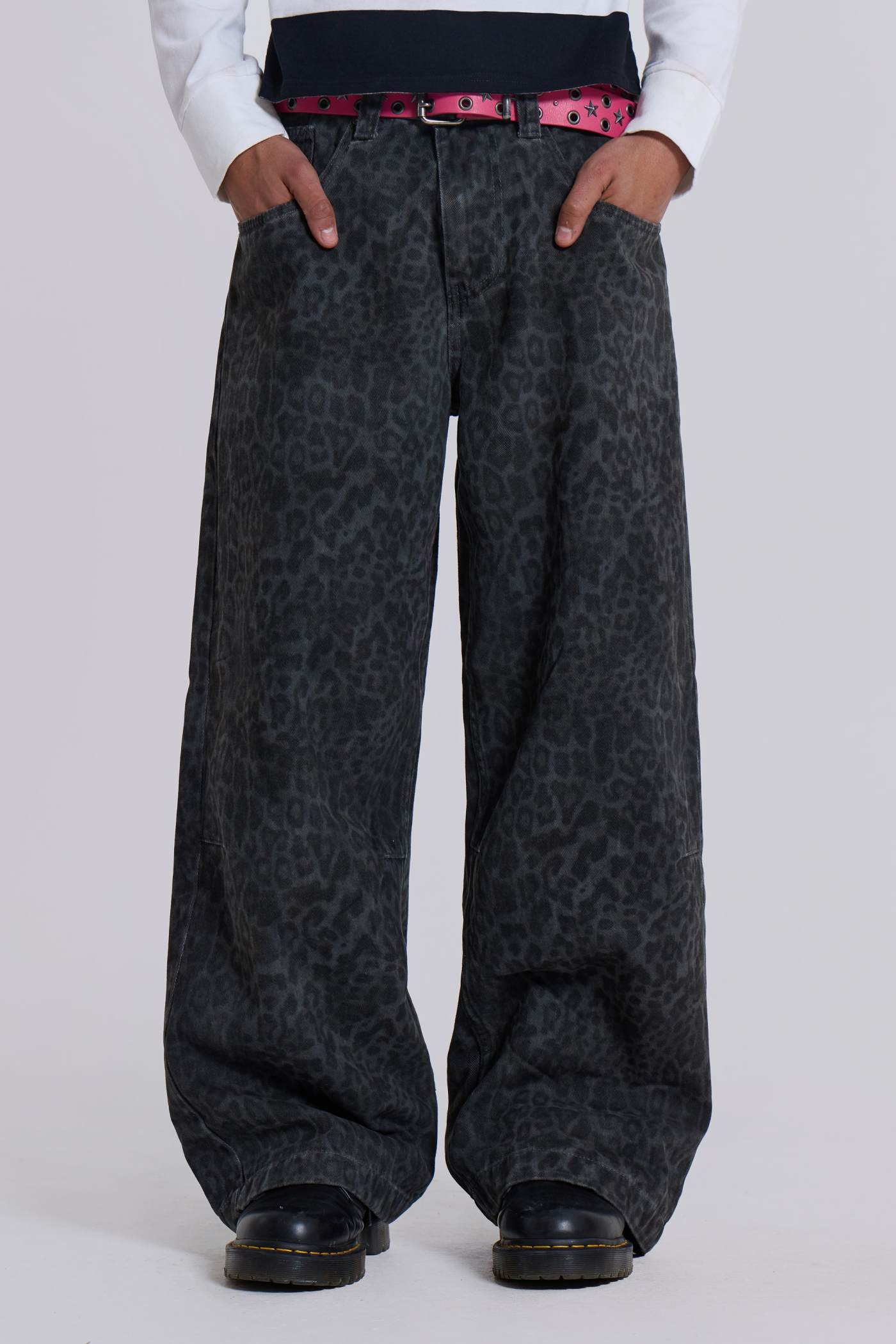 Charcoal Leopard Fade Colossus Jeans