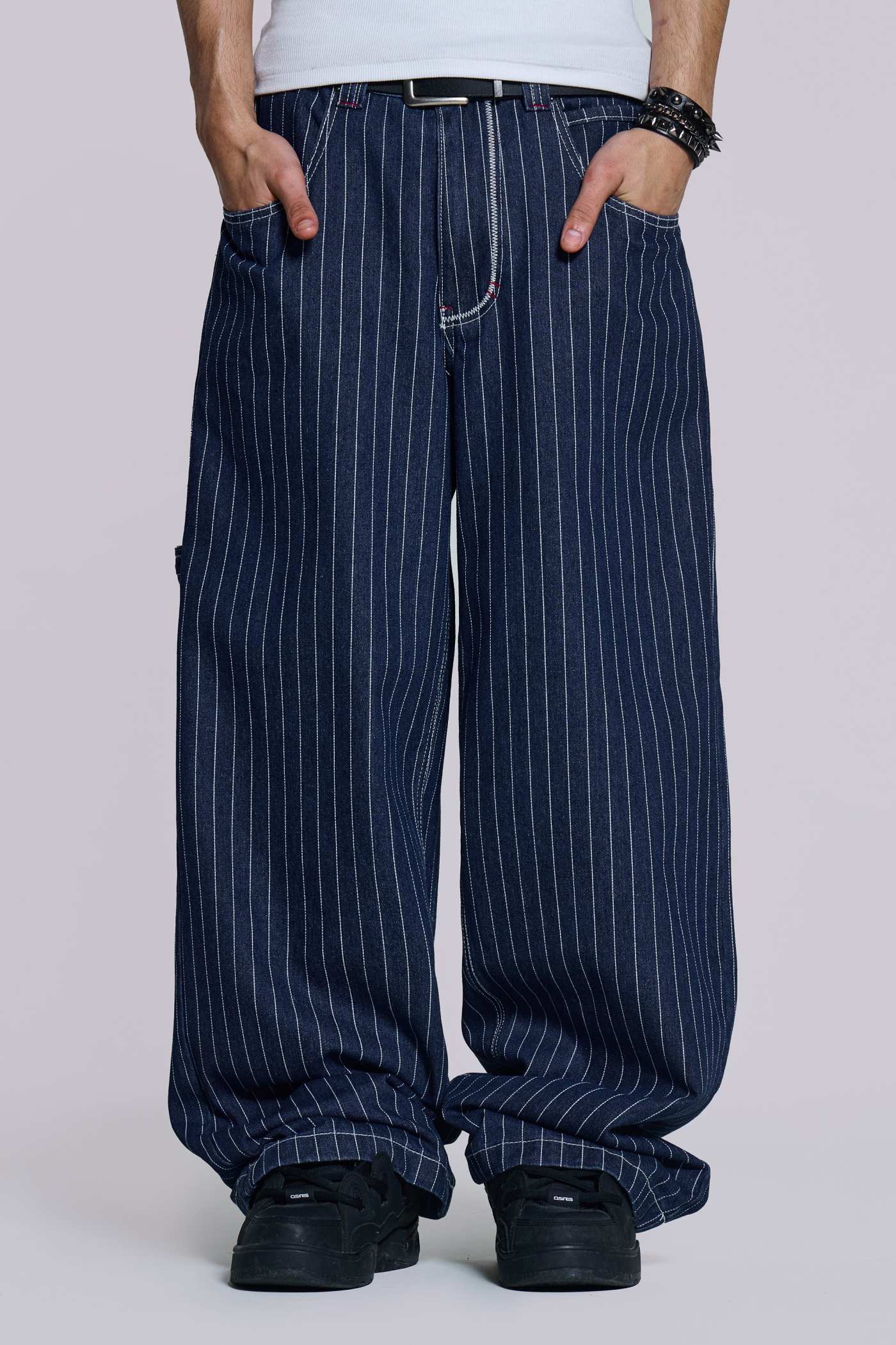 Ollie Pinstripe XL Colossus Jeans | Jaded London | Clothing