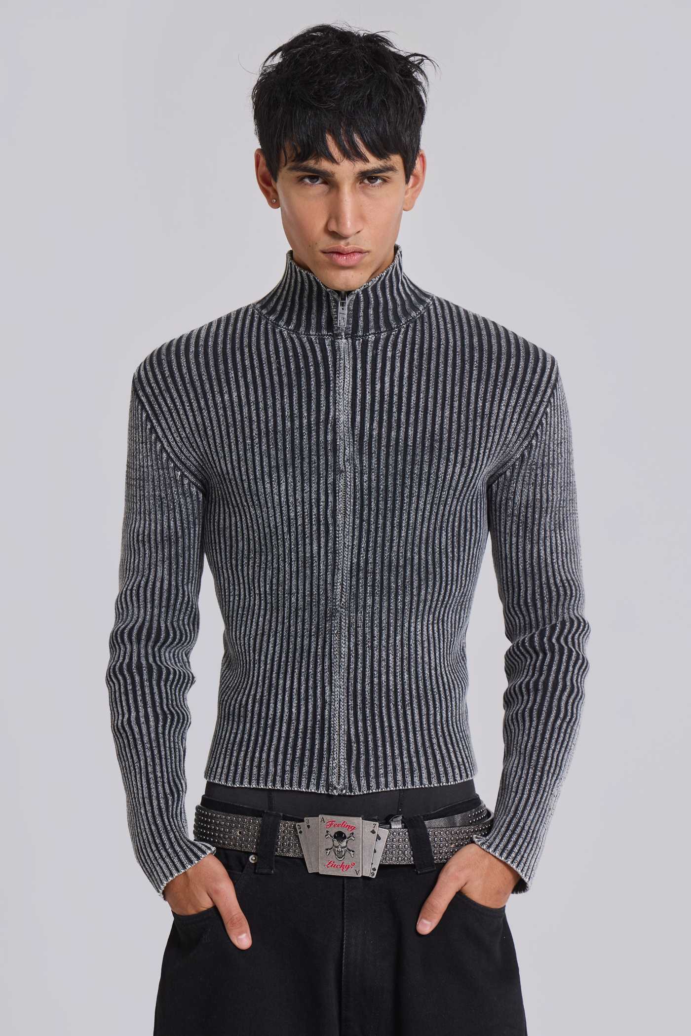 Black Lucid Knit Track Top