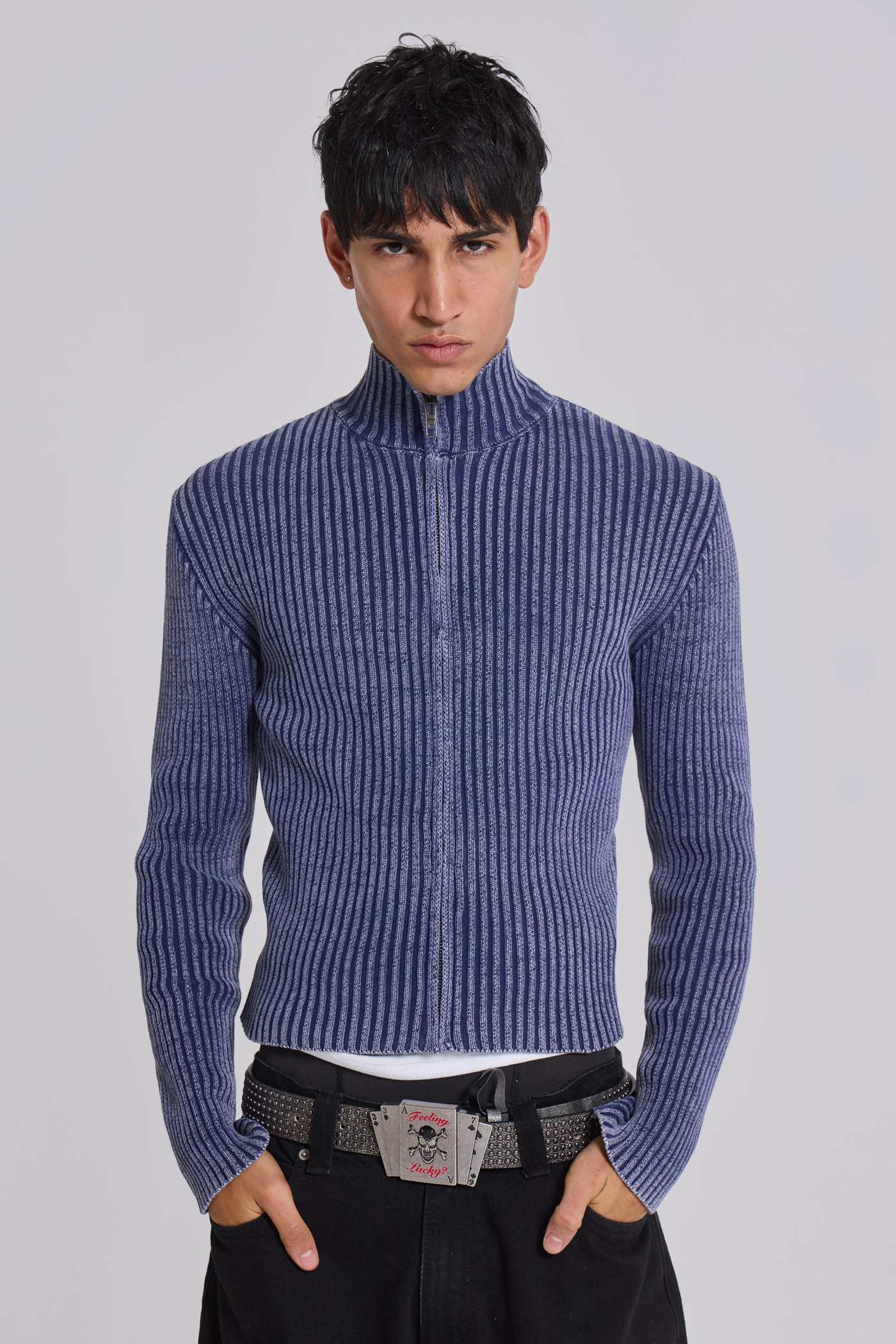 Blue Lucid Knit Track Top