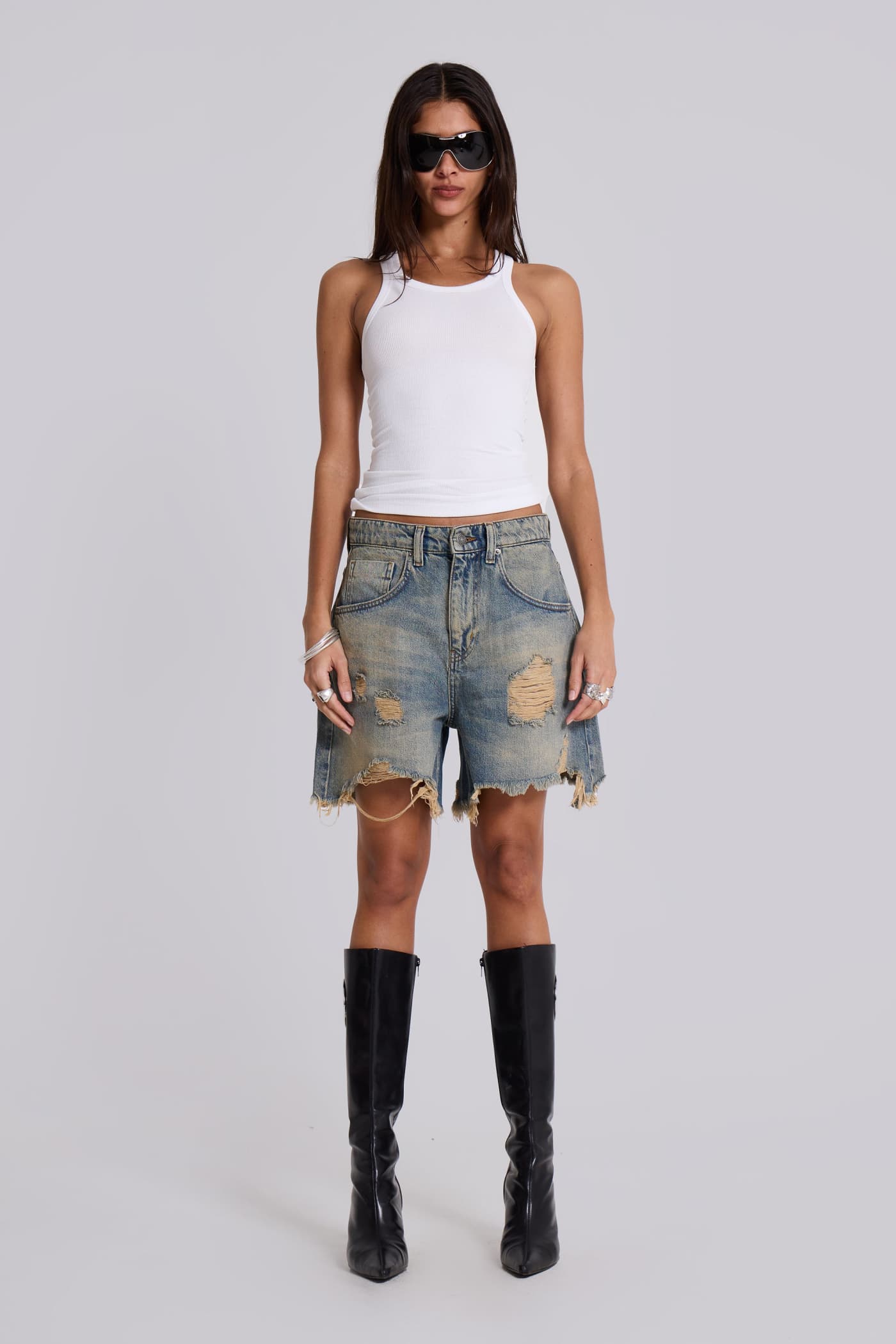 jaded london jorts ショーツ　w32 Shop Dirty Bleach Revenge Jorts | Jaded London | Clothing