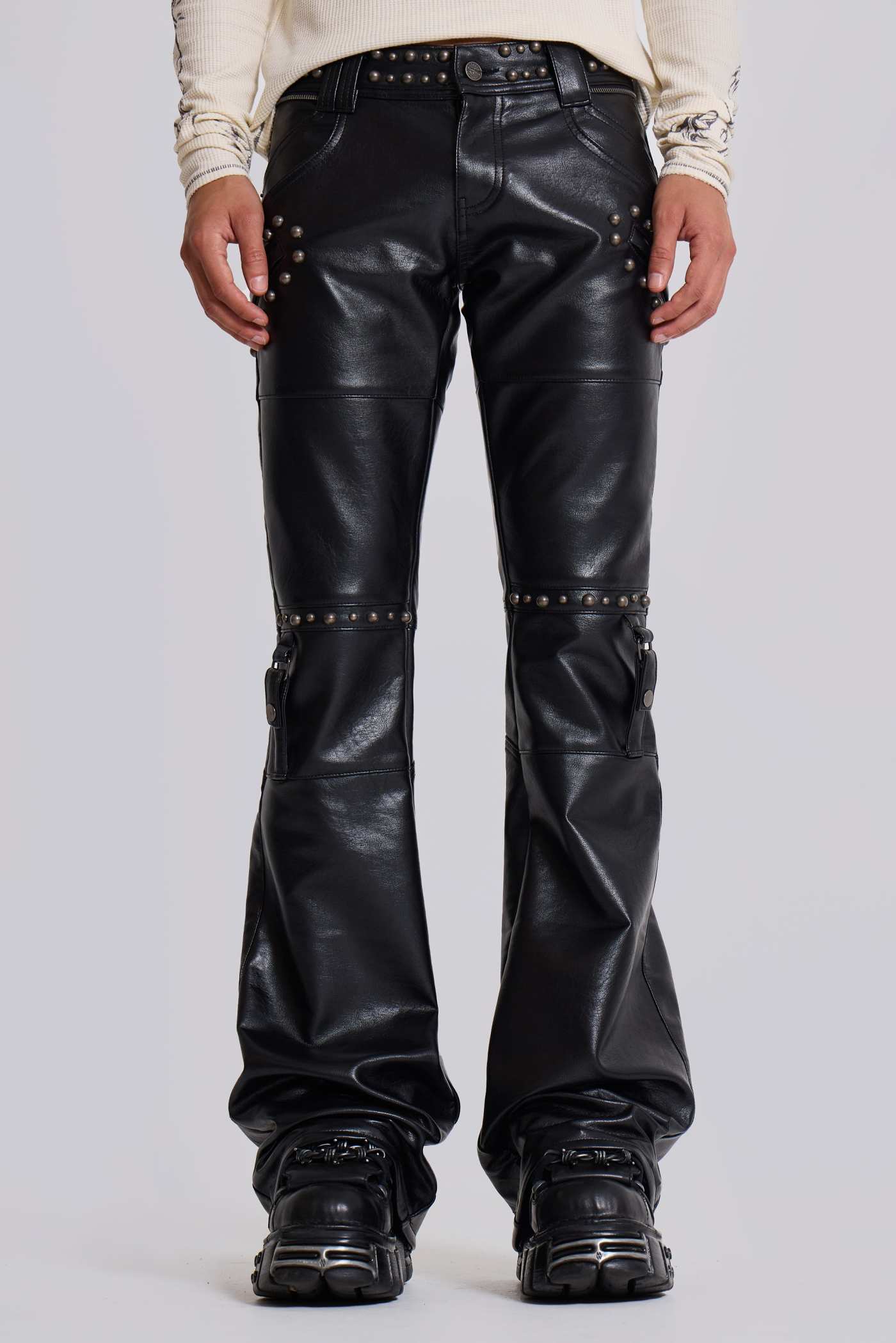 Carbon Studded Drift Bootcut Pants