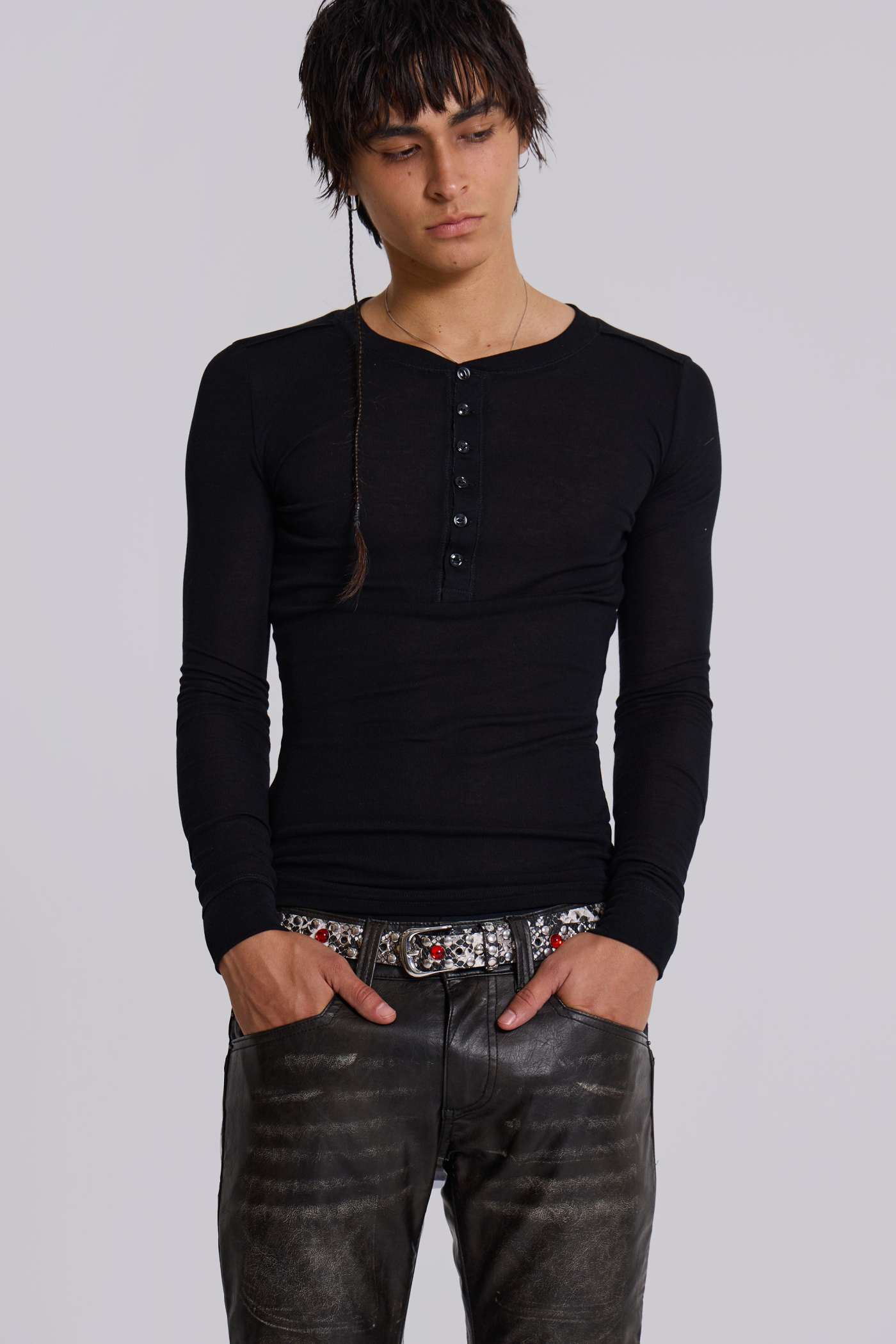 Black Haze Henley Top