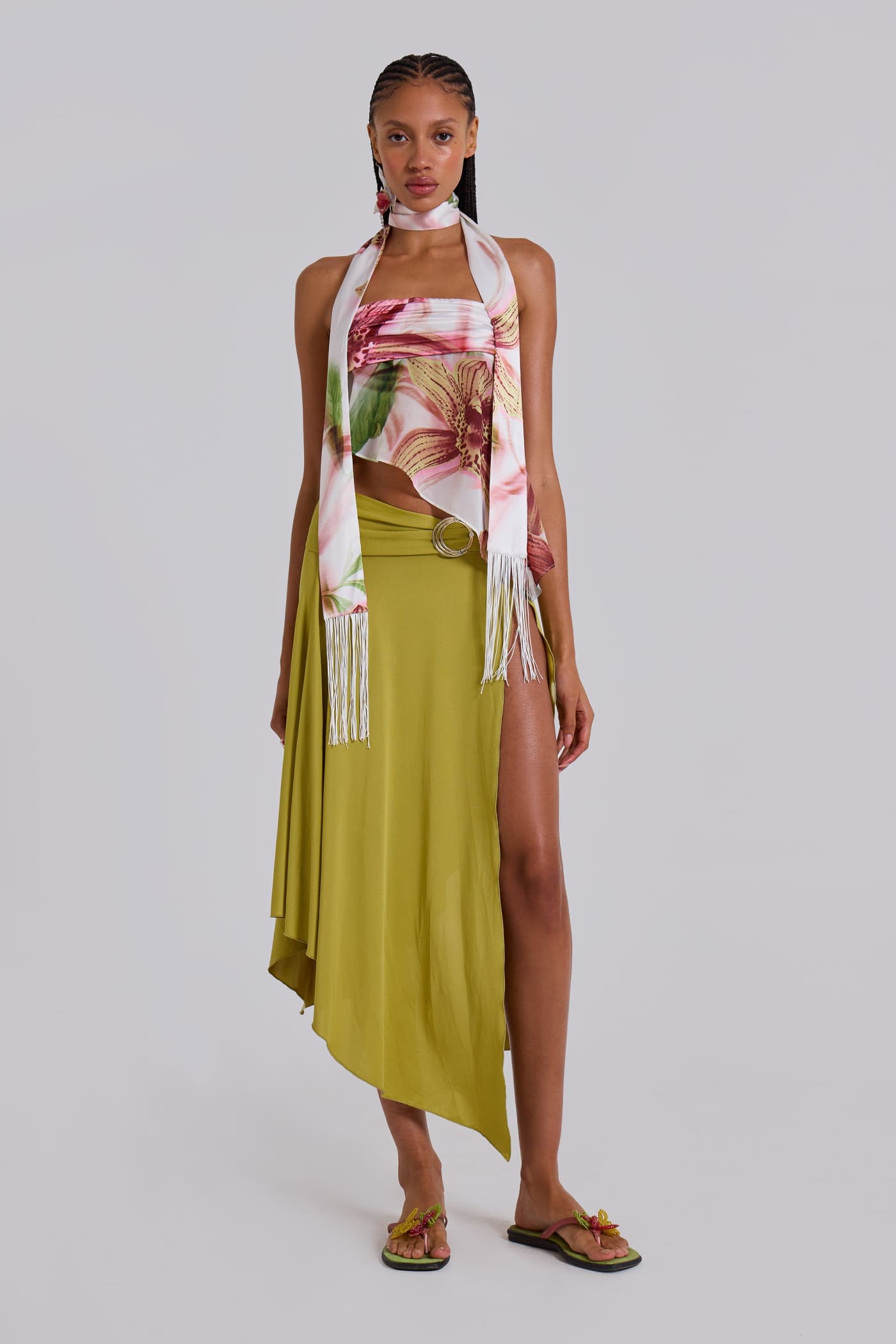 Riana Asymmetric Midi Skirt Jaded London Lucia