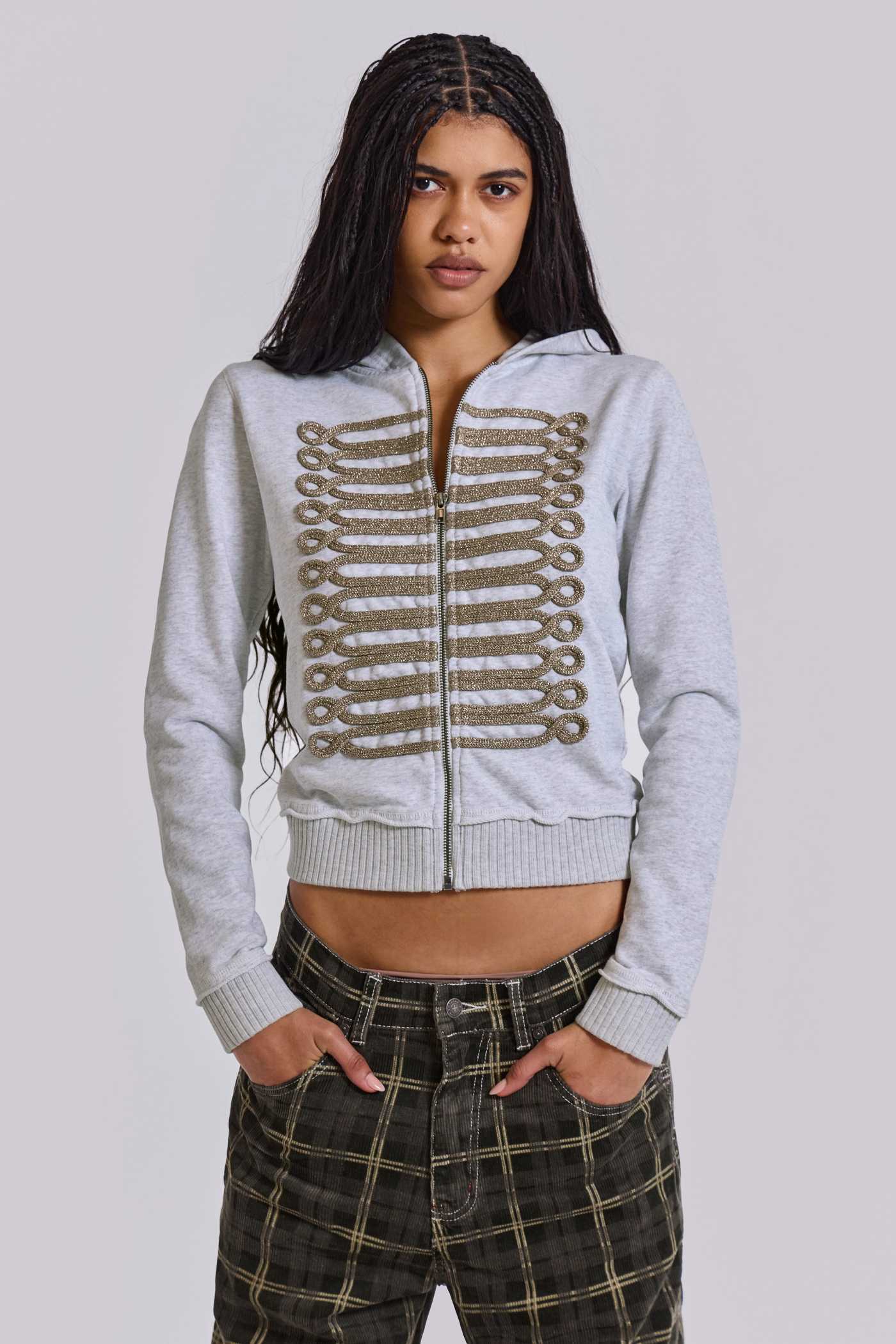 Grey Marl Drummer Monster Hoodie
