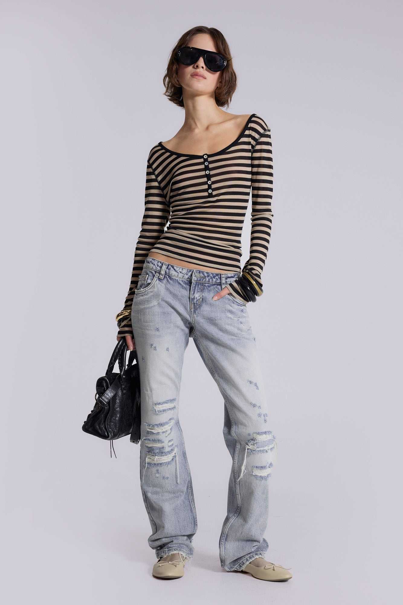 Rider Low Rise Straight Leg Jeans in Light Wash