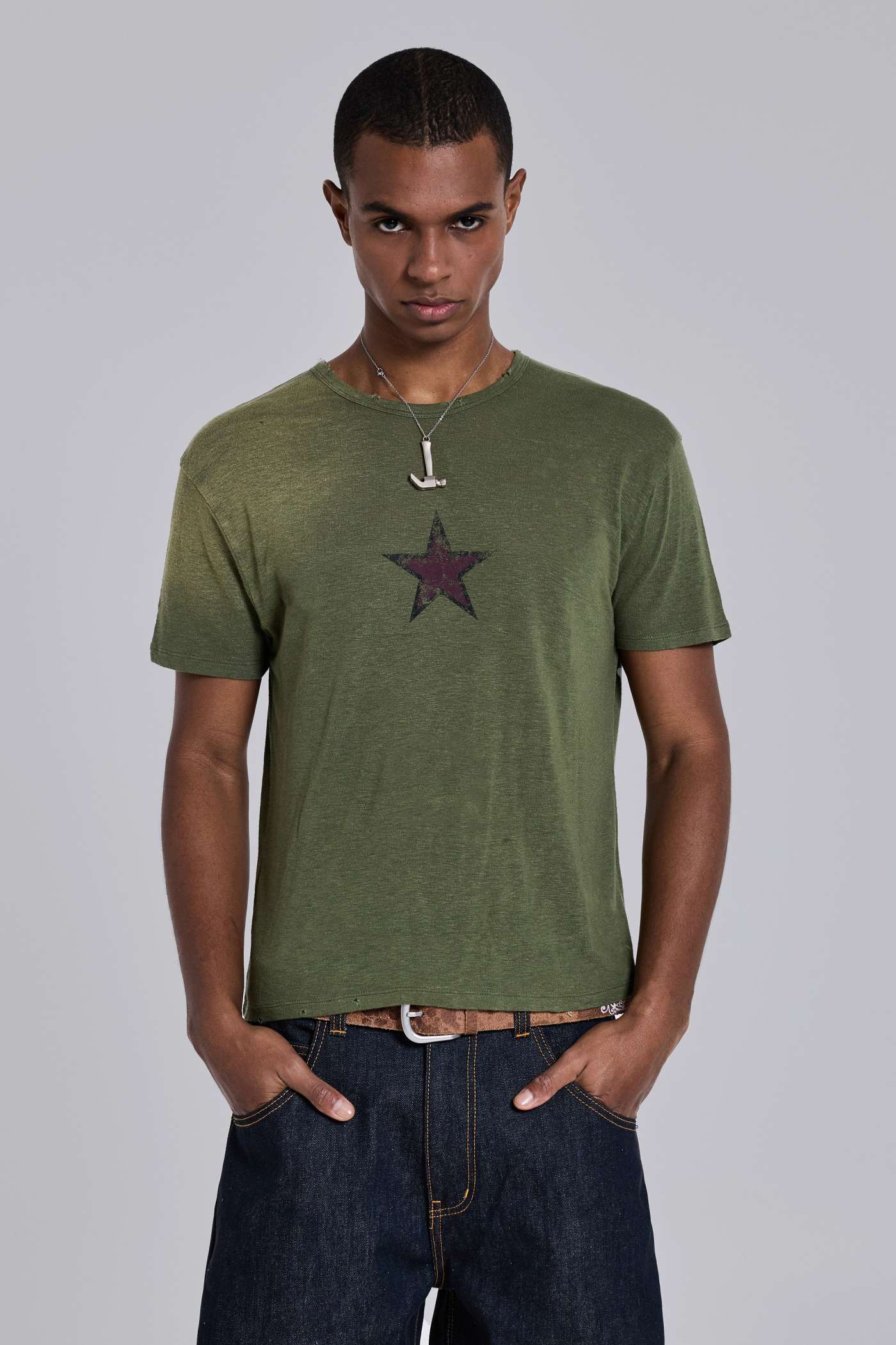 Green Star Sun Faded T-Shirt