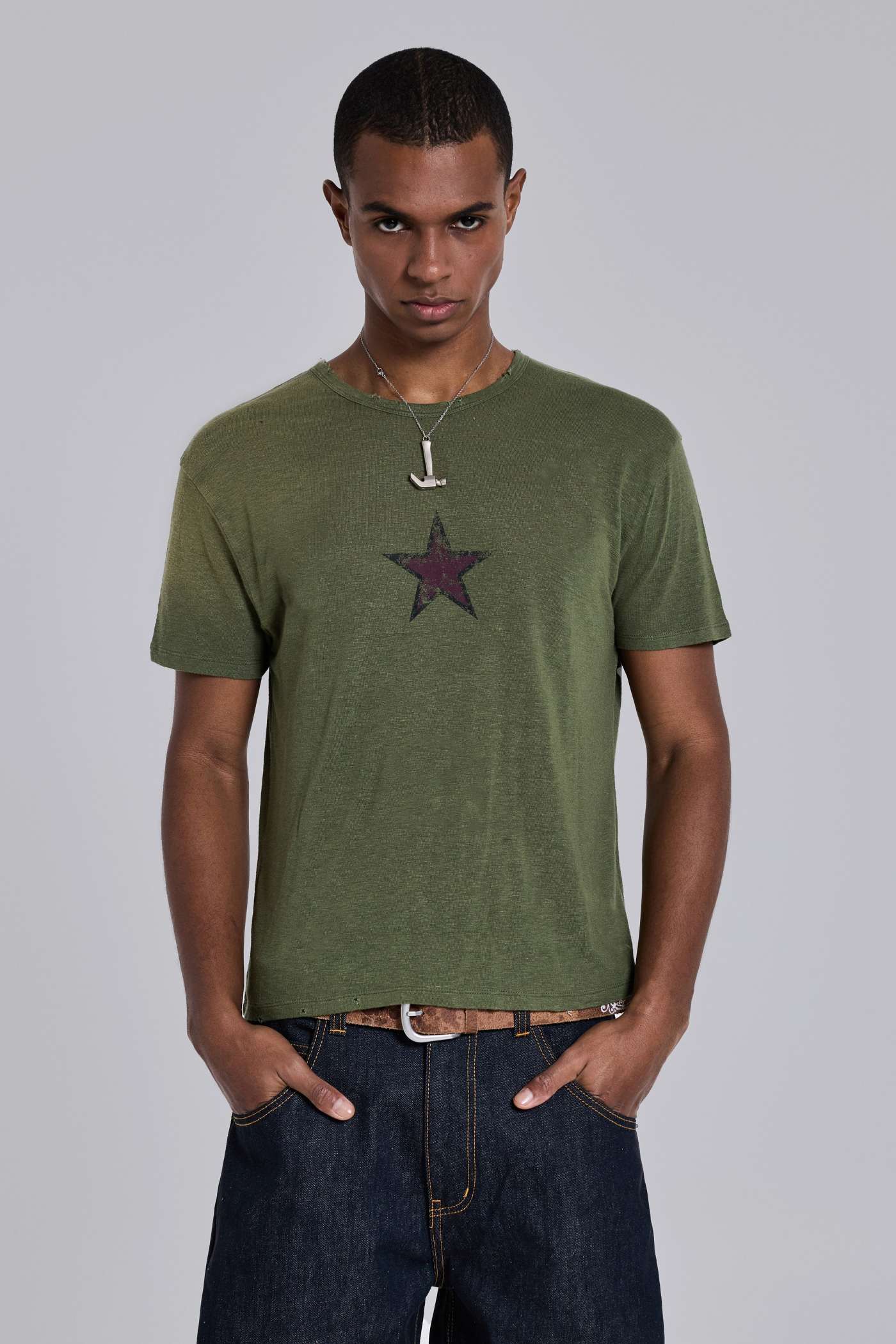 Green Star Sun Faded T-Shirt