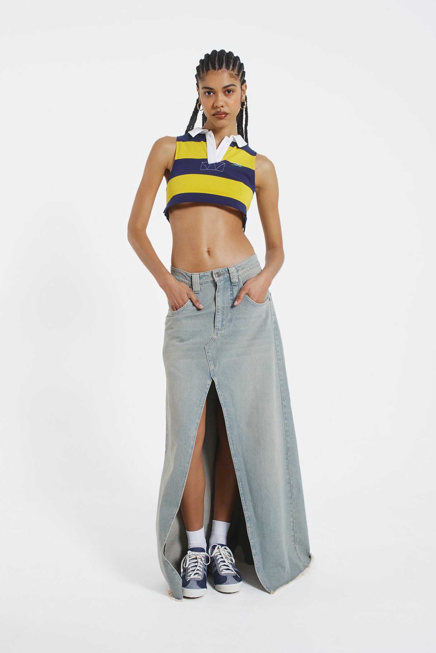 Light Wash Denim Colossus Maxi Skirt