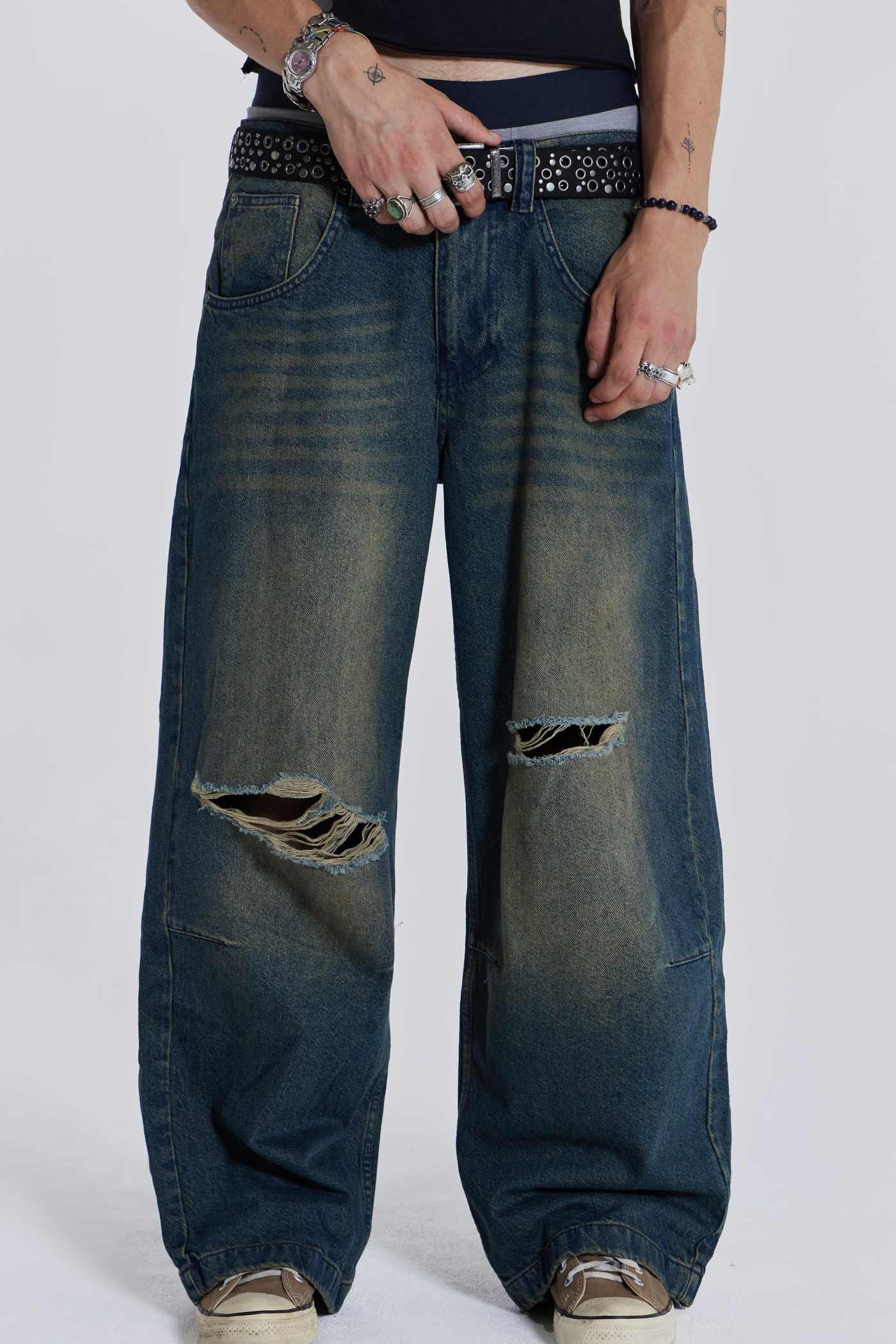 Shop Washed Grey Colossus Jeans | Jaded London | Clothing