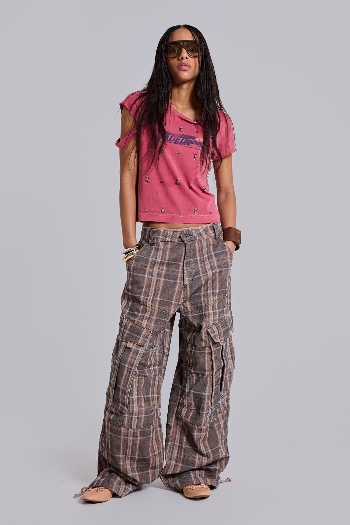 Brown Check Cadet Cargos