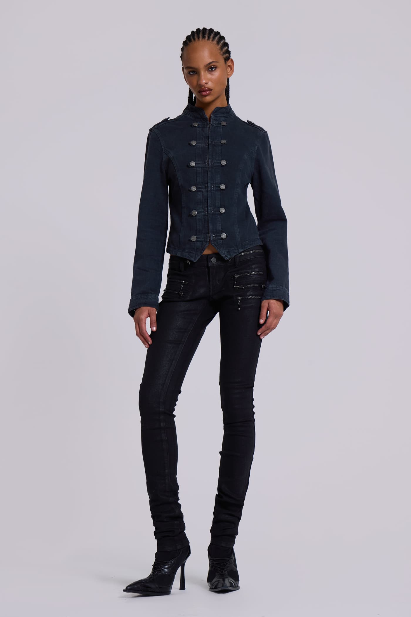 Washed Black Rebel Jacket | Jaded London | Clothing