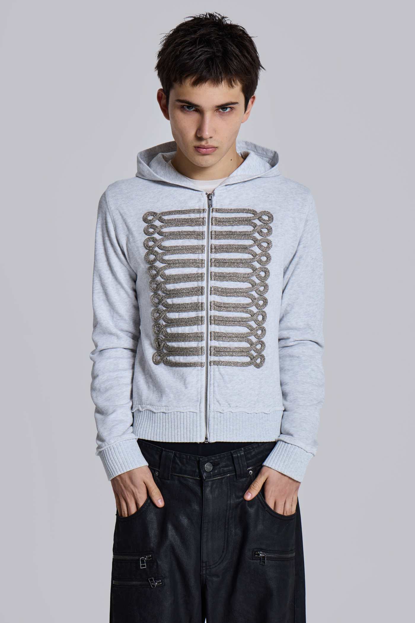 Grey Marl Military Monster Hoodie