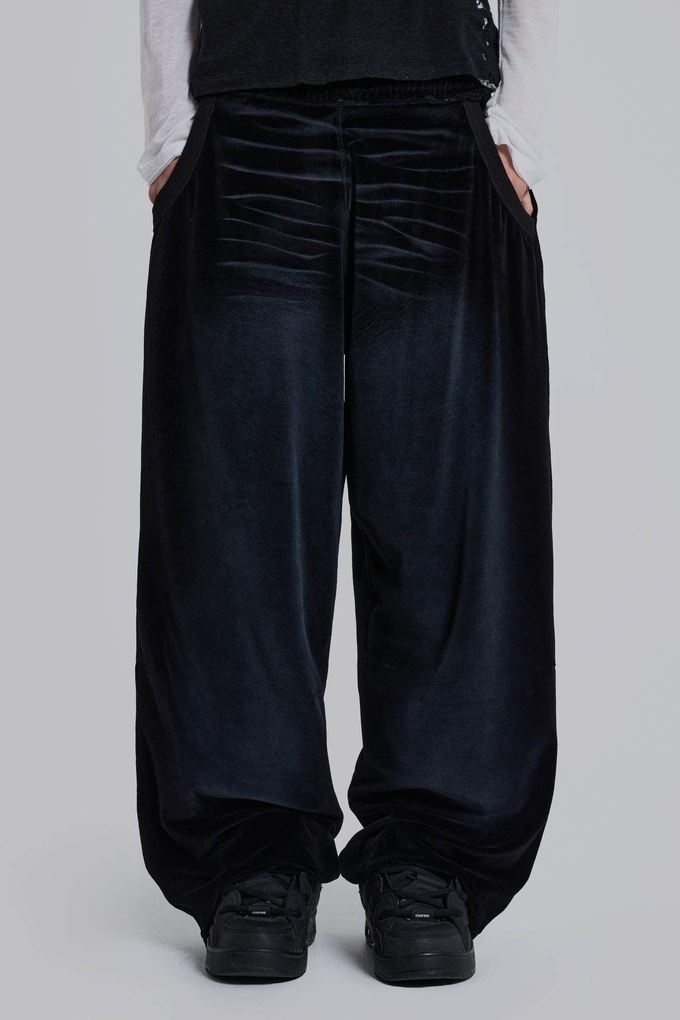 Denim Wash Velour Monster Jogger