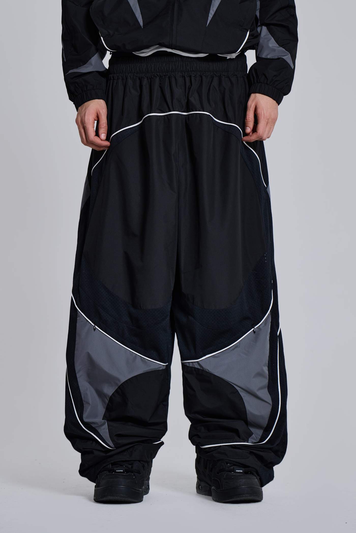 Black Panelled Vapor Joggers
