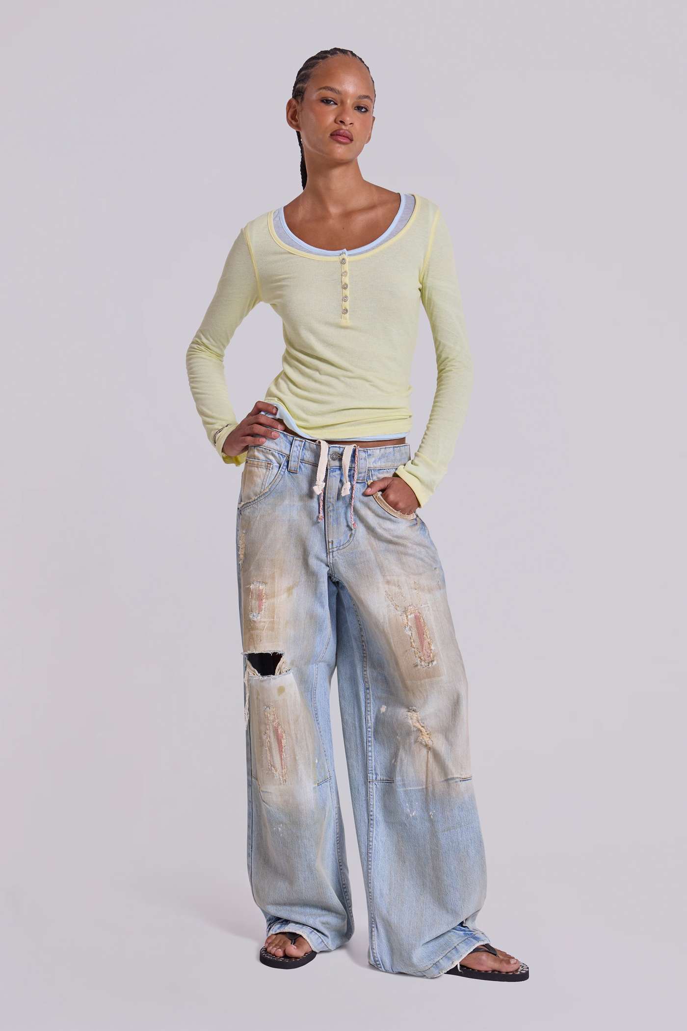 【JADED LONDON】送料関税込み Reef Dirty-WashColossusジーンズ Reef Dirty-Wash Colossus Jeans | Jaded London | Clothing