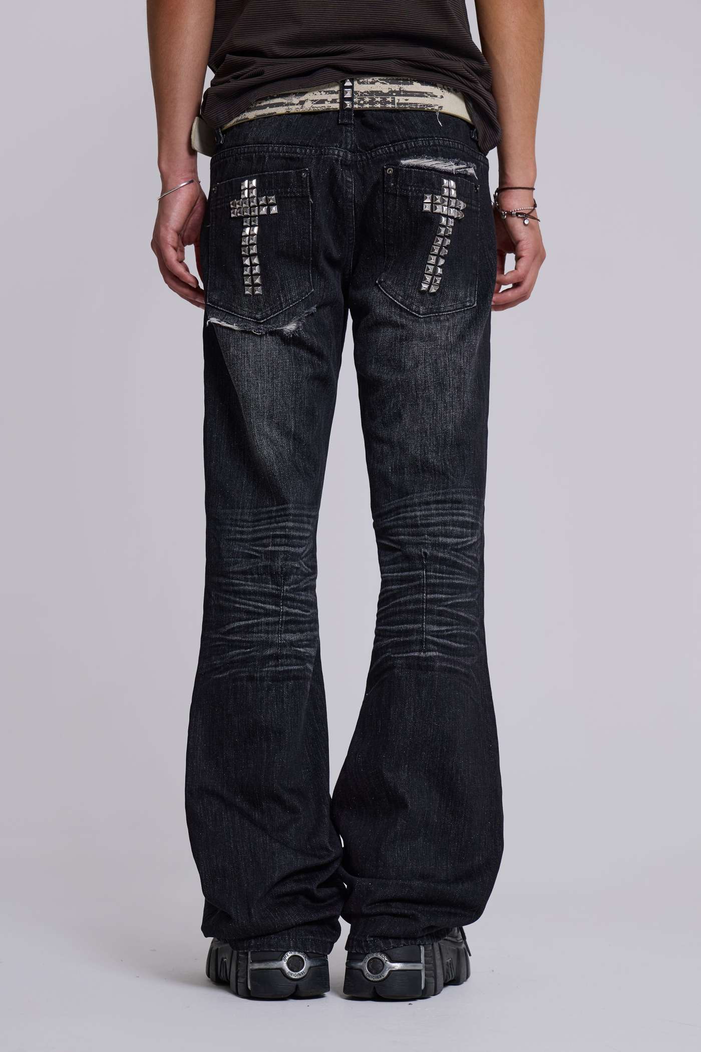 【JADED LONDON】Used加工 タトゥー ワイド バギージーンズ ☆英国発*JADED LONDON*新作*LW-TATOOアートワークバギーデニム