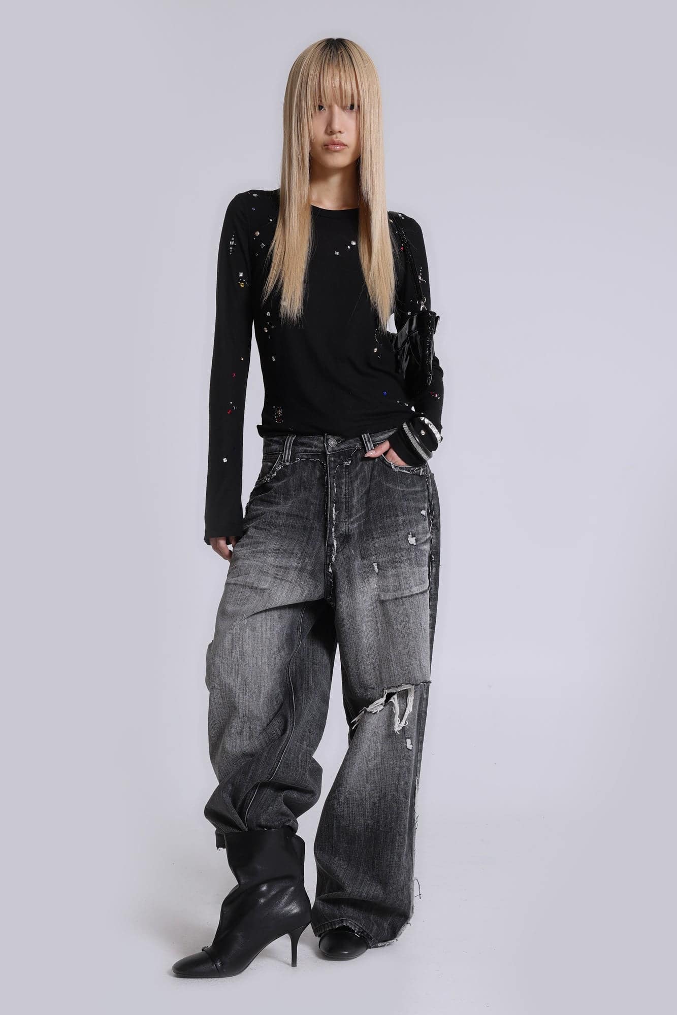 Black Eroded XL Colossus Jeans