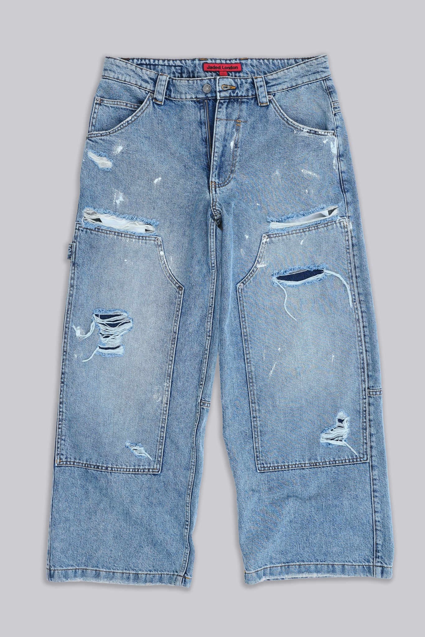 Blue Vintage Distressed Carpenter Jeans