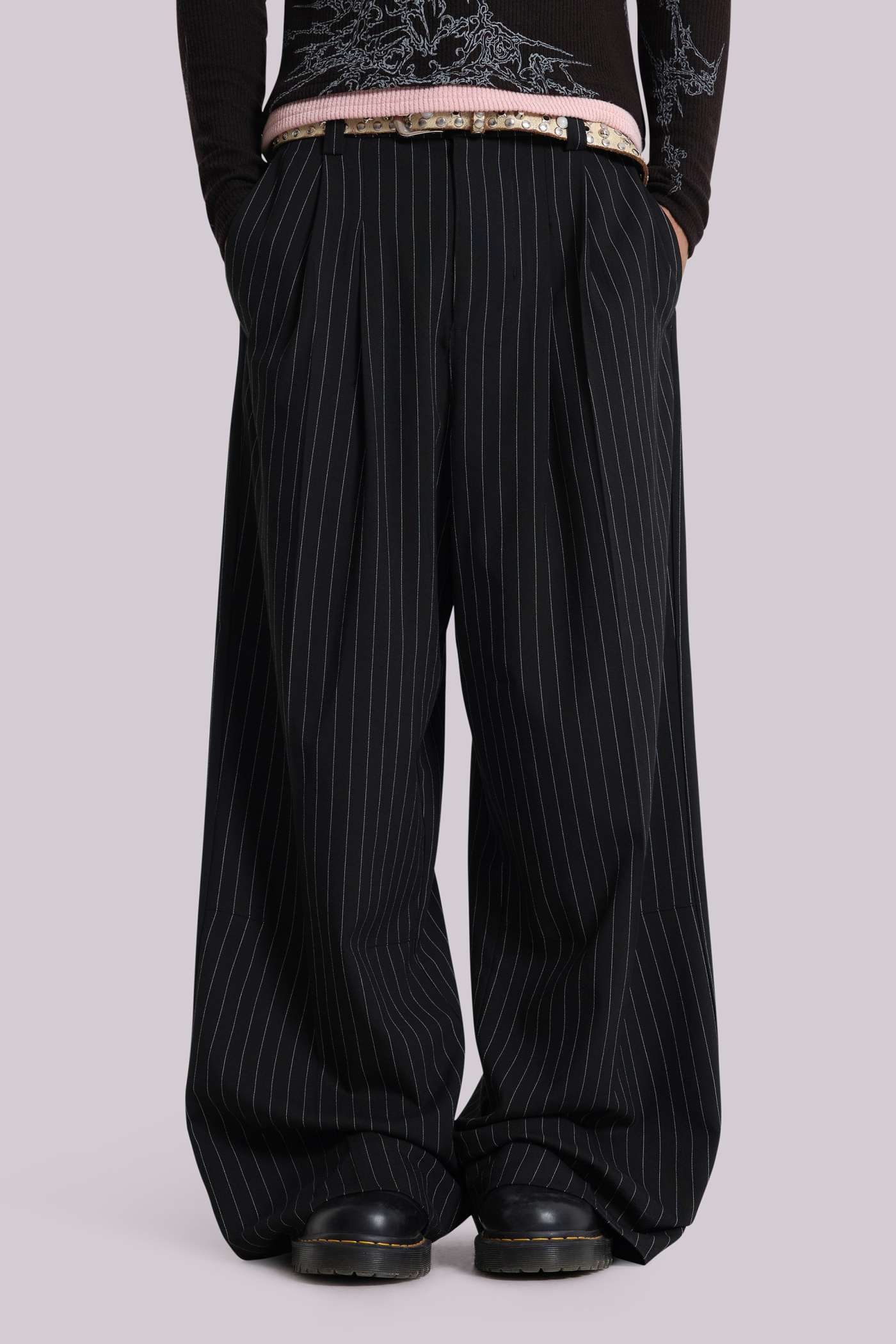 早い者勝ち Pants Goliath Pinstripe Black Shop | Clothing | London Jaded スーツ
