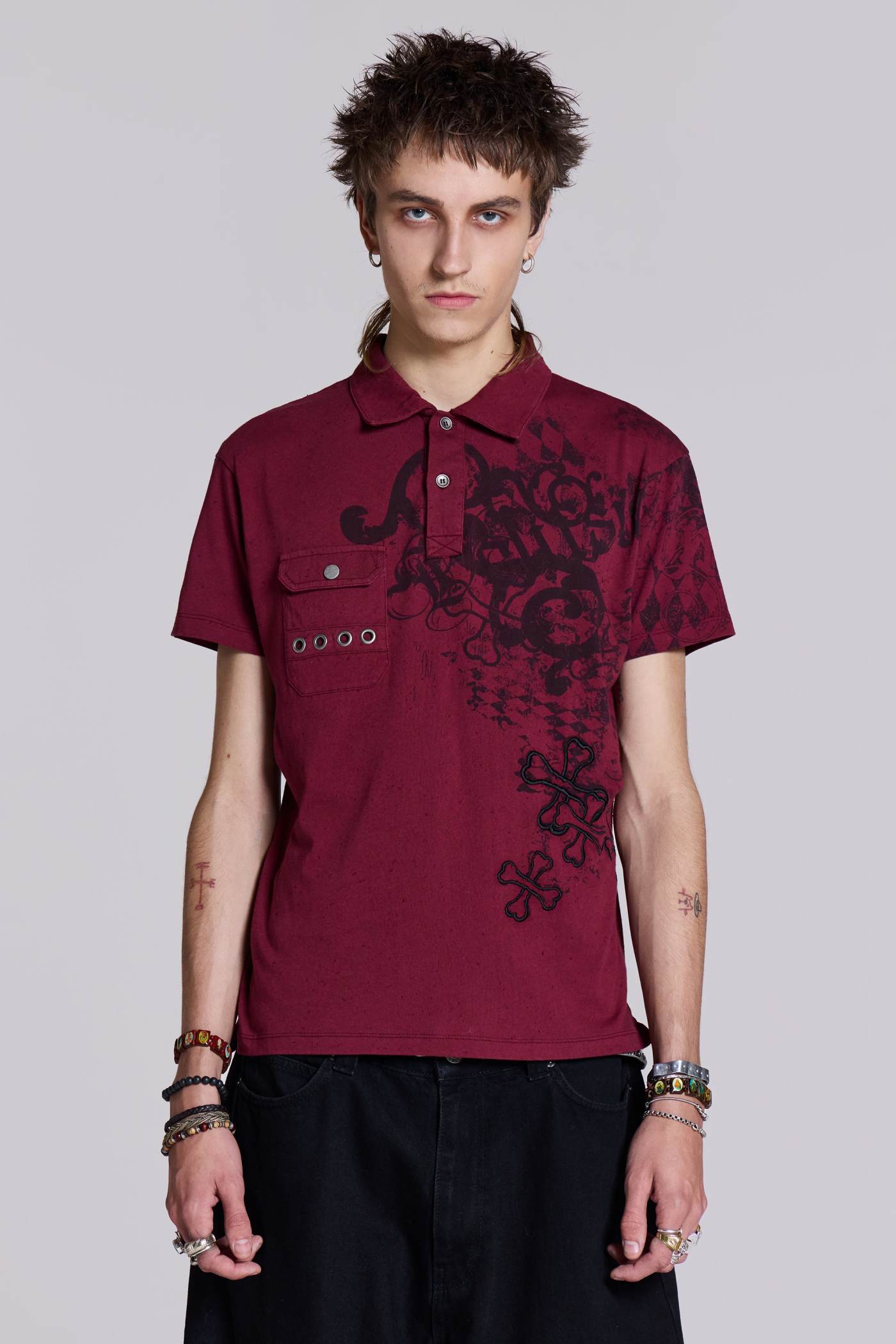 Bones Polo Shirt | Jaded London | Clothing