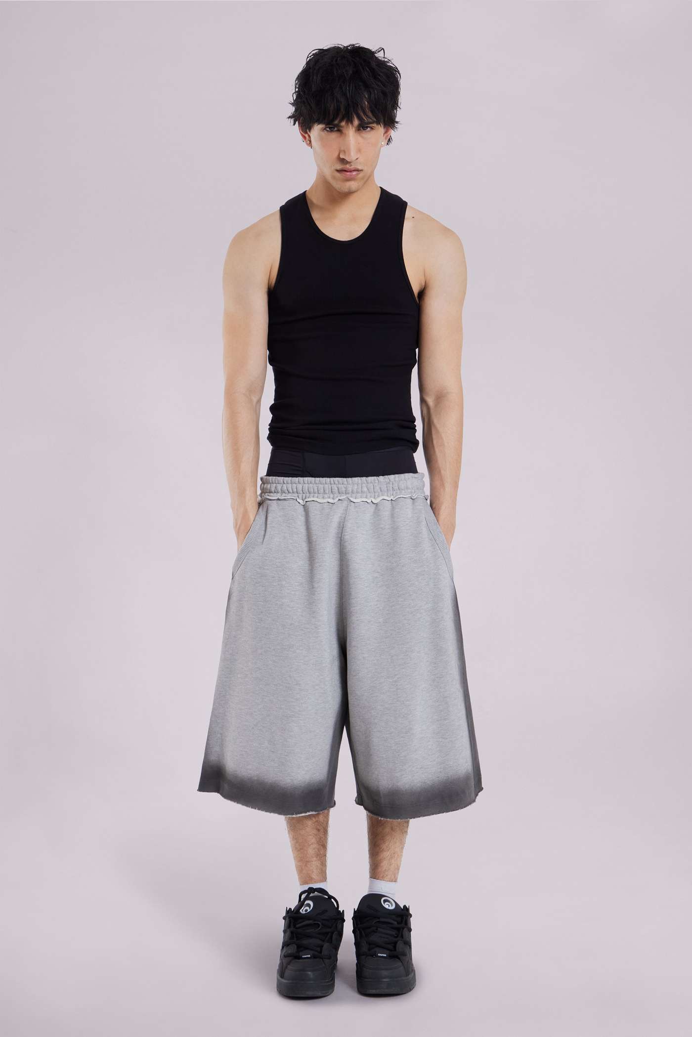 Grey Spray Monster Shorts