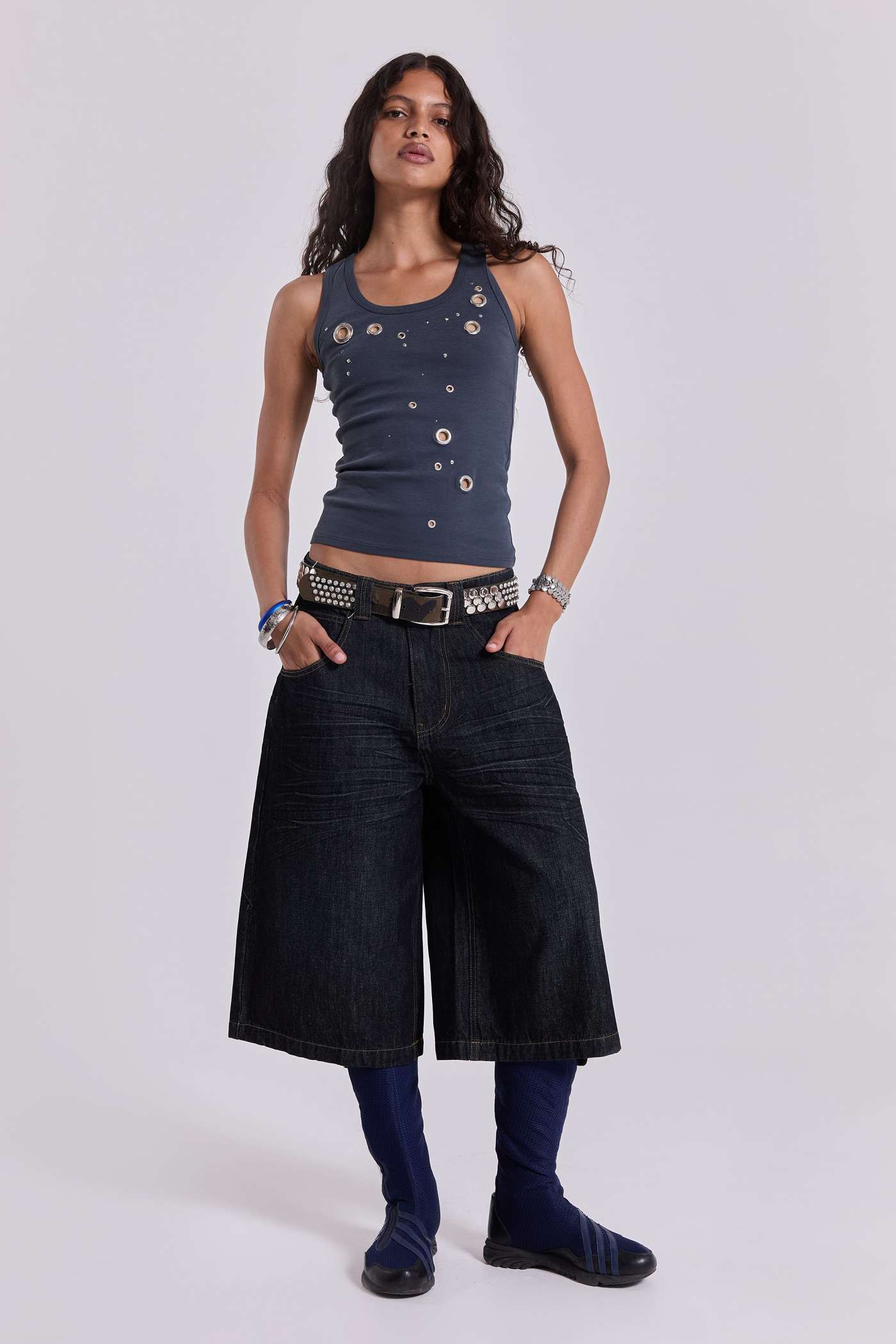 Creased Indigo Colossus Jorts