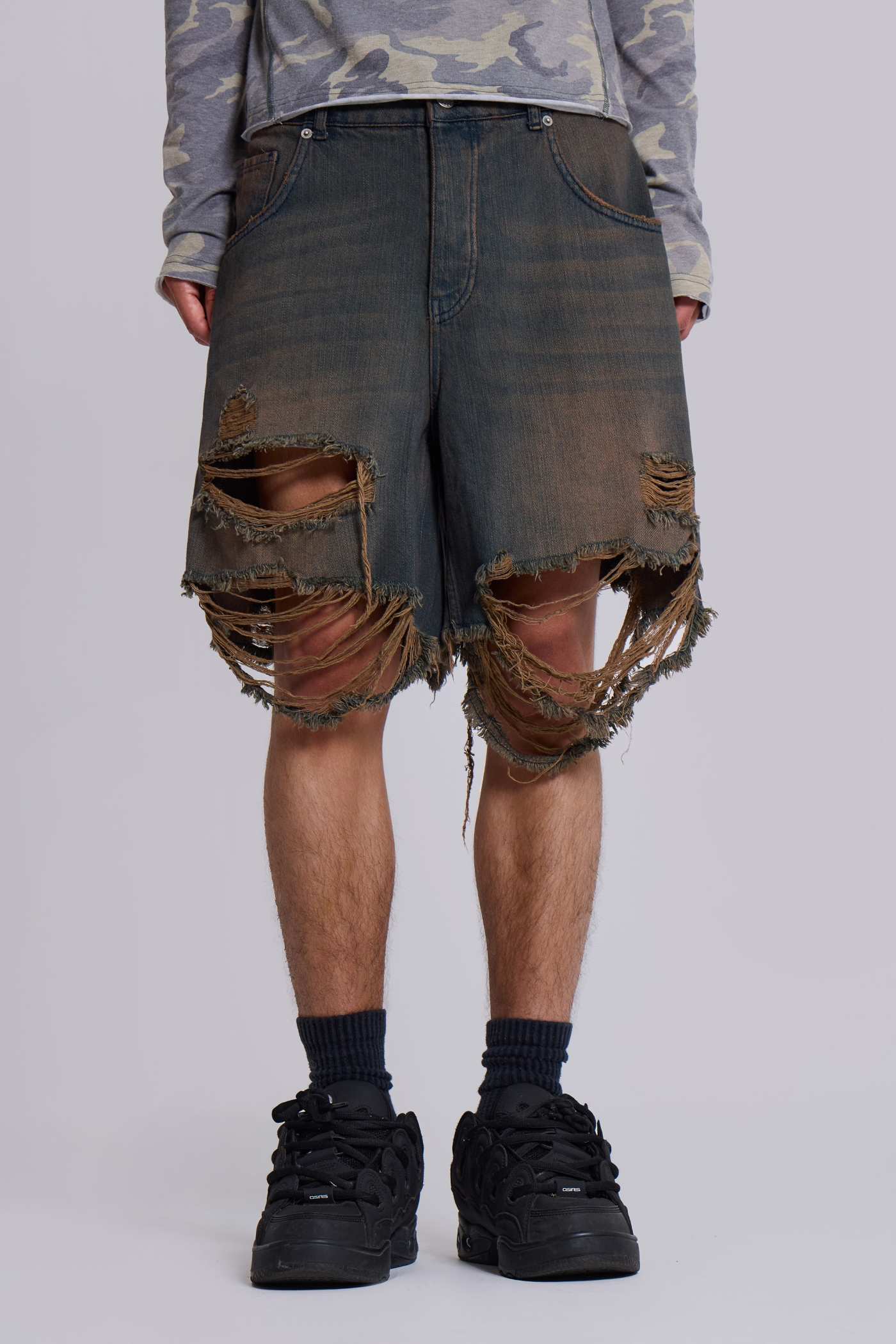 Dark Vintage Wash Glasto Shorts