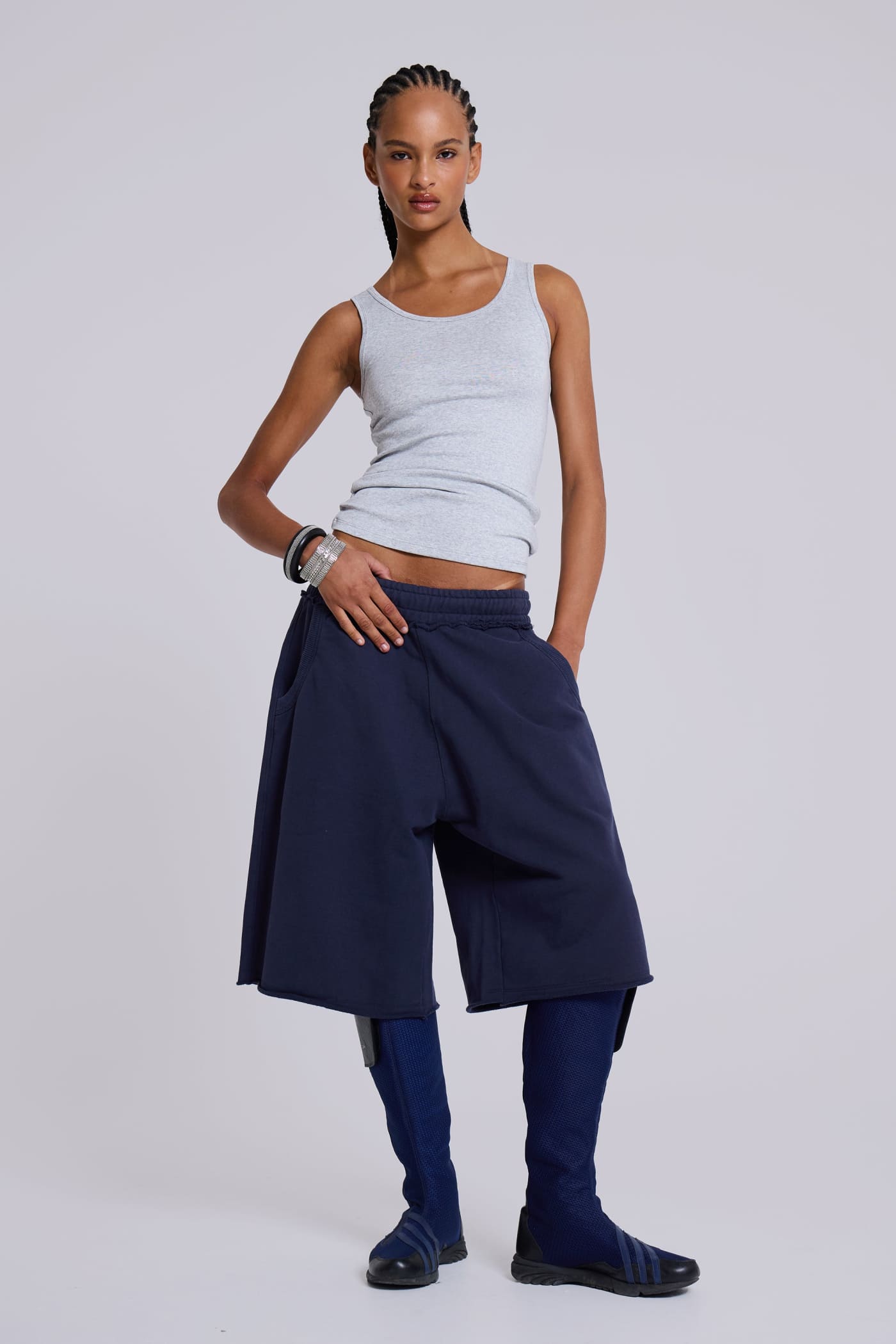 Shop Navy Monster Shorts | Jaded London | Clothing