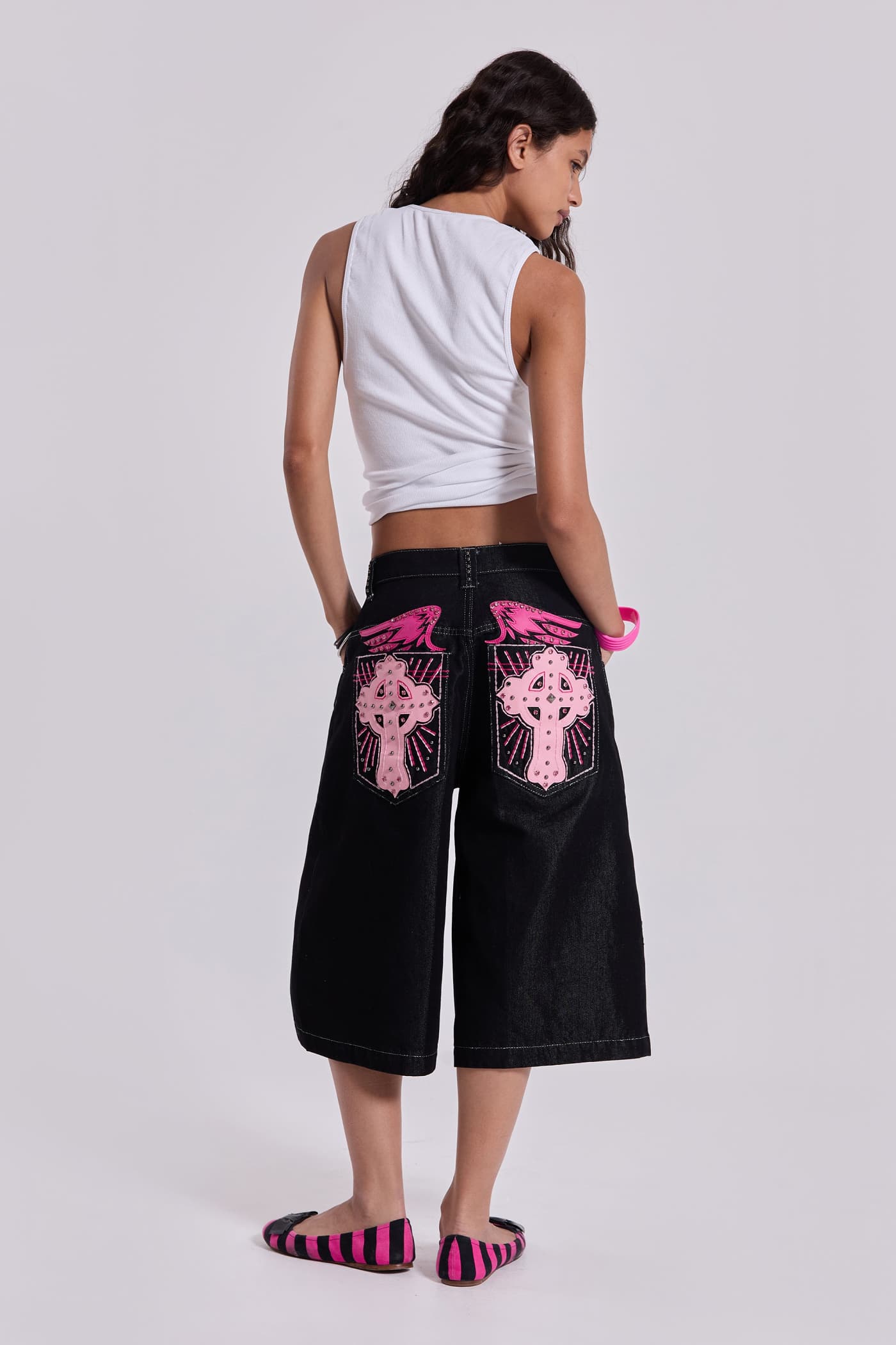Sapphire Cross Colossus Jorts | Jaded London | Clothing