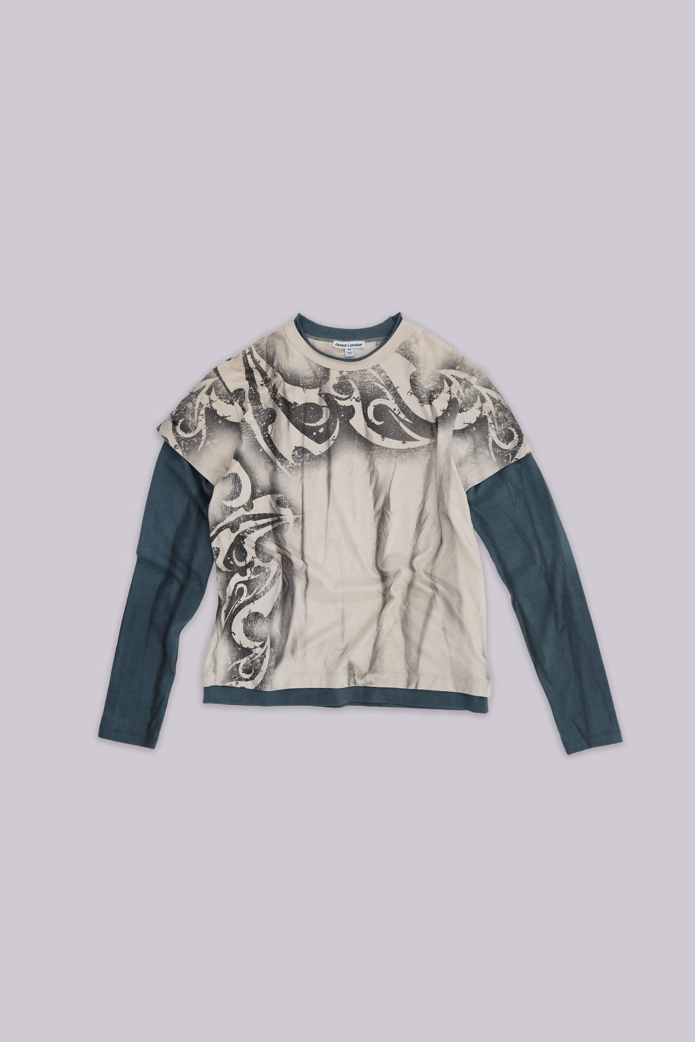 関税送料込【JADED LONDON】Waves Double Layer Long-sleeve Top Waves Double Layer Long-sleeve Top | Jaded London | Clothing