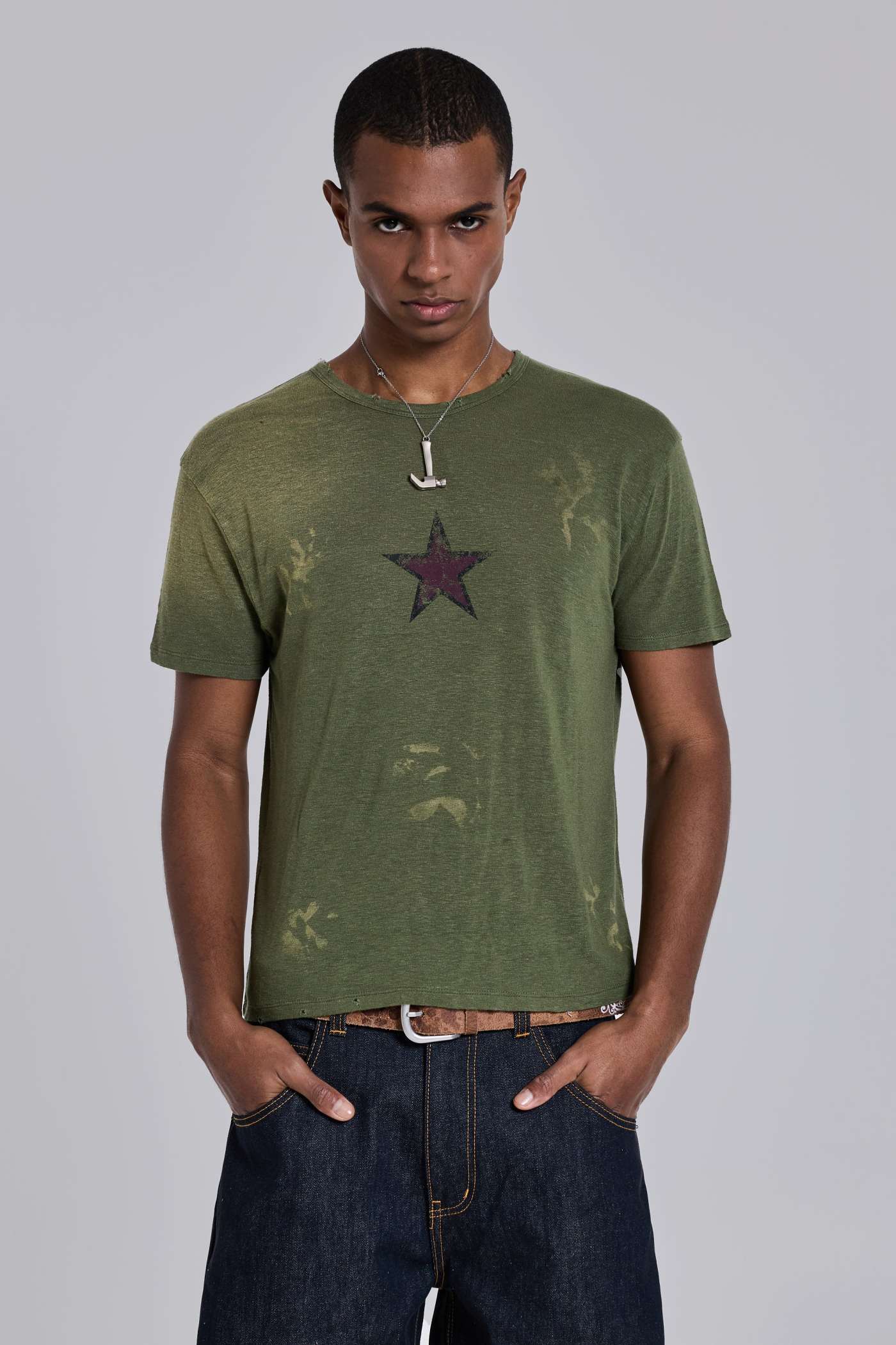 Green Star Sun Faded T-Shirt