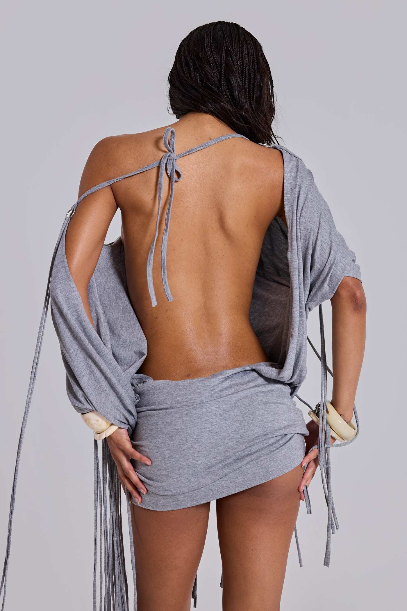 Ophidian Fringe Jersey Mini Dress