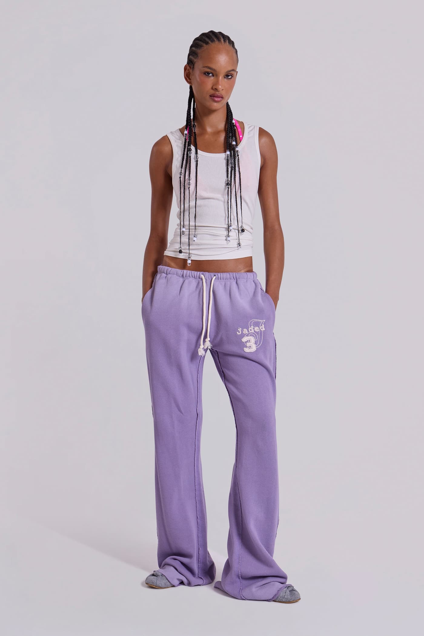 Cleo Slouchy Bootcut Jogger in Purple