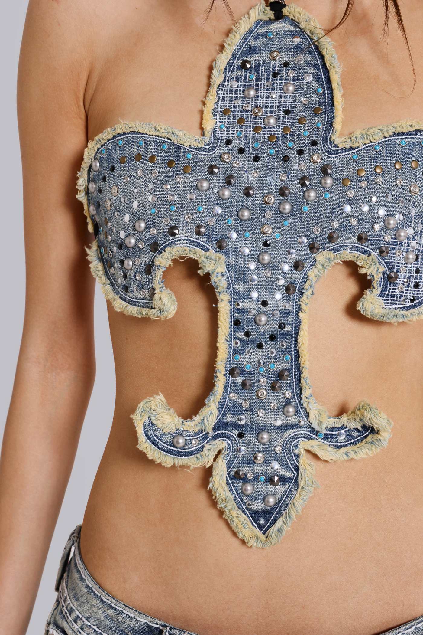 Rock Revival Studded Fleur de Lis Top