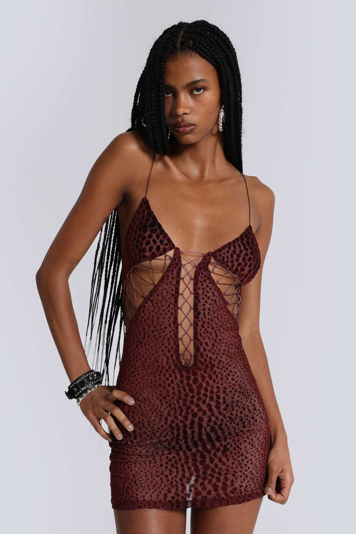 Rhyxa Lace Up Mini Dress