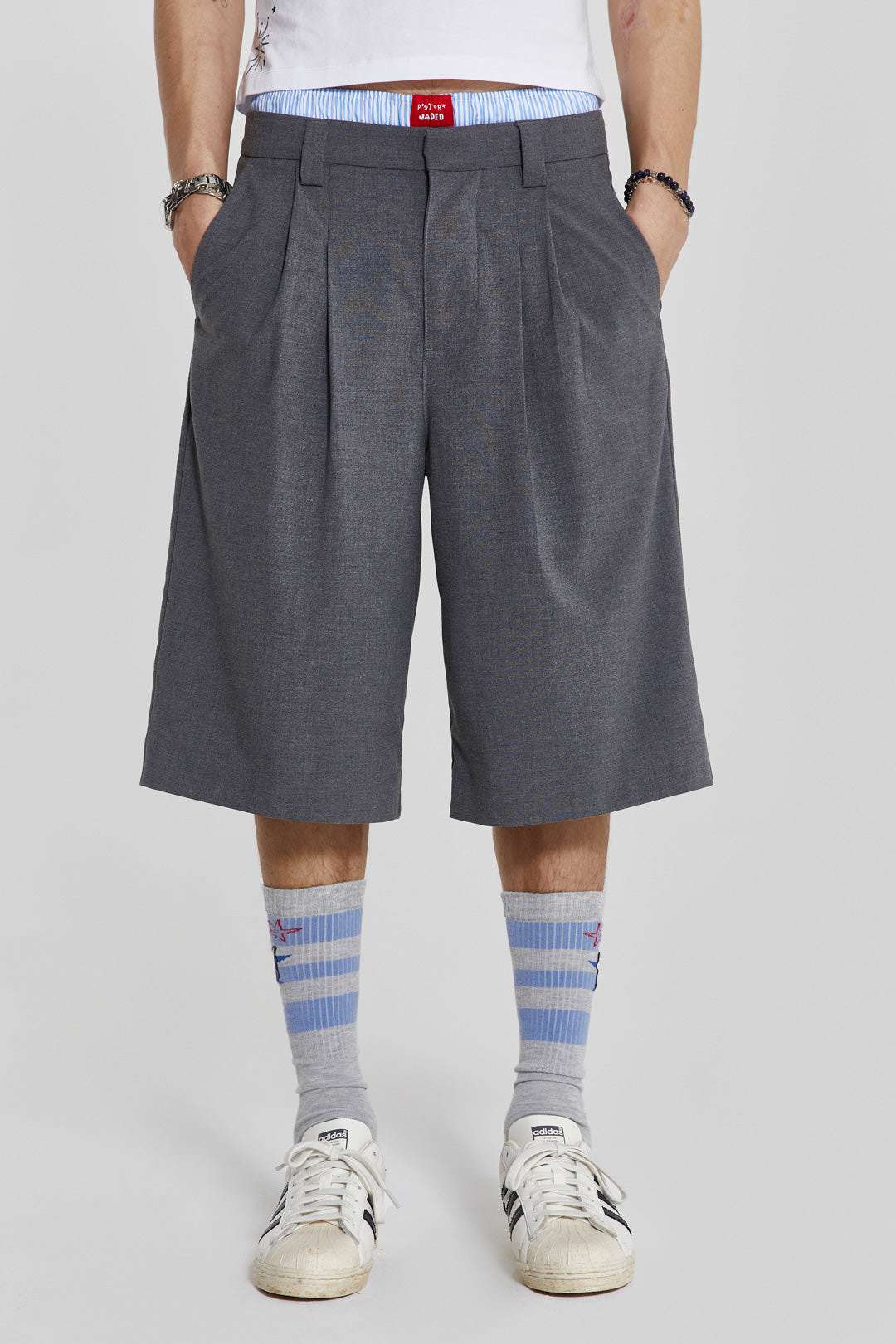 ファッション通販 安い Baggy Tailored Goliath Grey Shop Shorts| Clothing | London Jaded パンツ