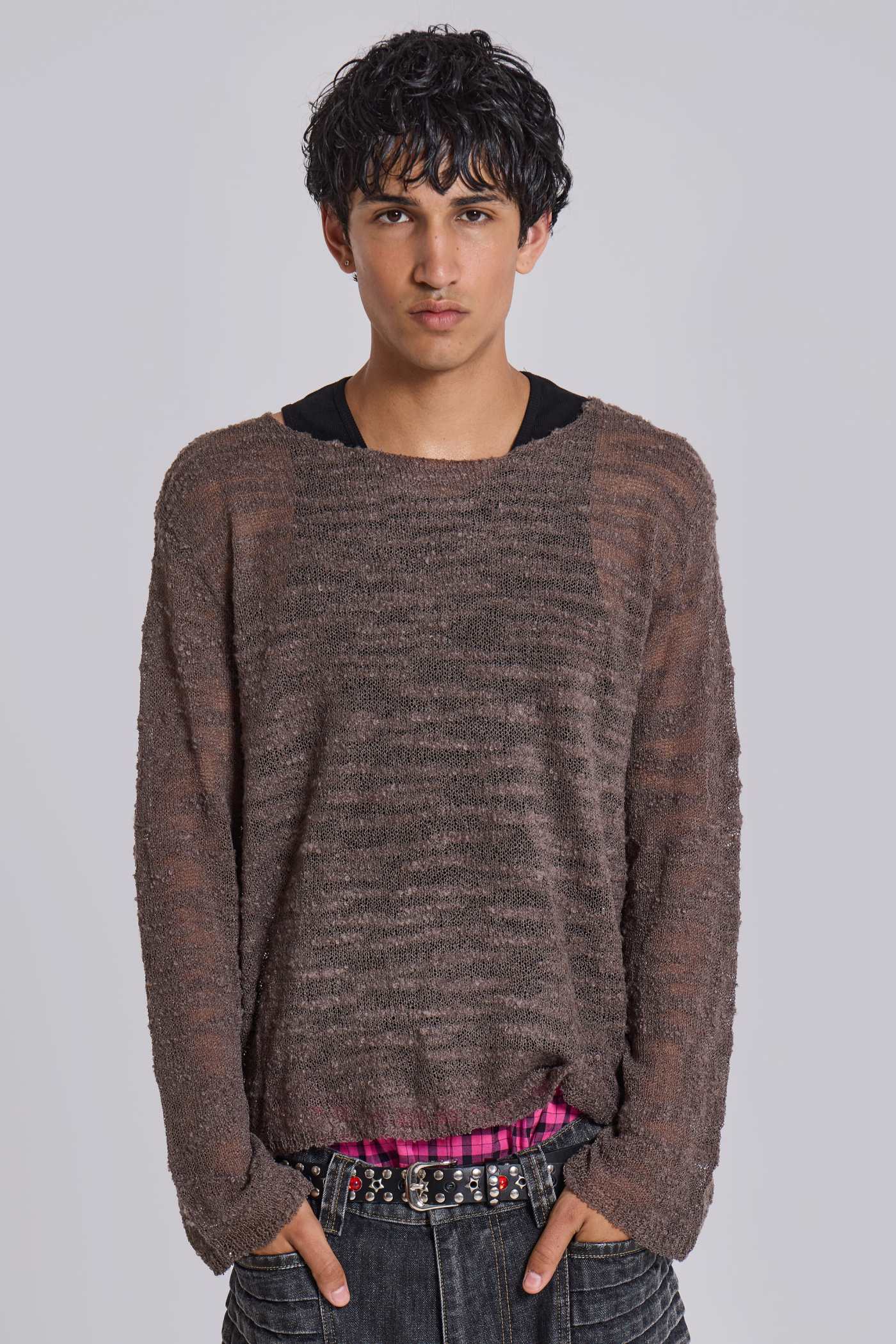 【気質アップ】 Taupe Stray Knit | Jaded London | Clothing トップス
