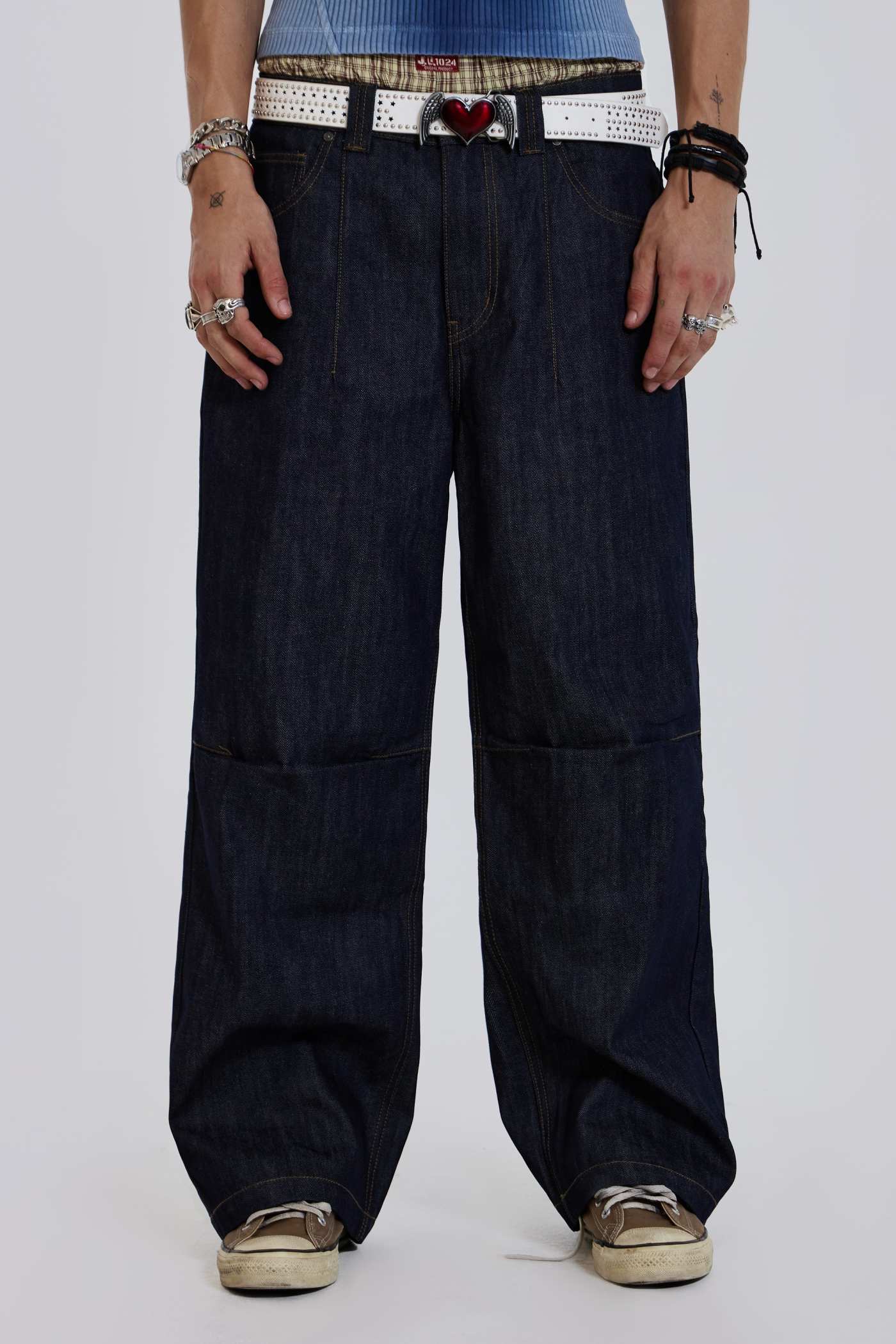 Raw Blue Denim Razor Jeans