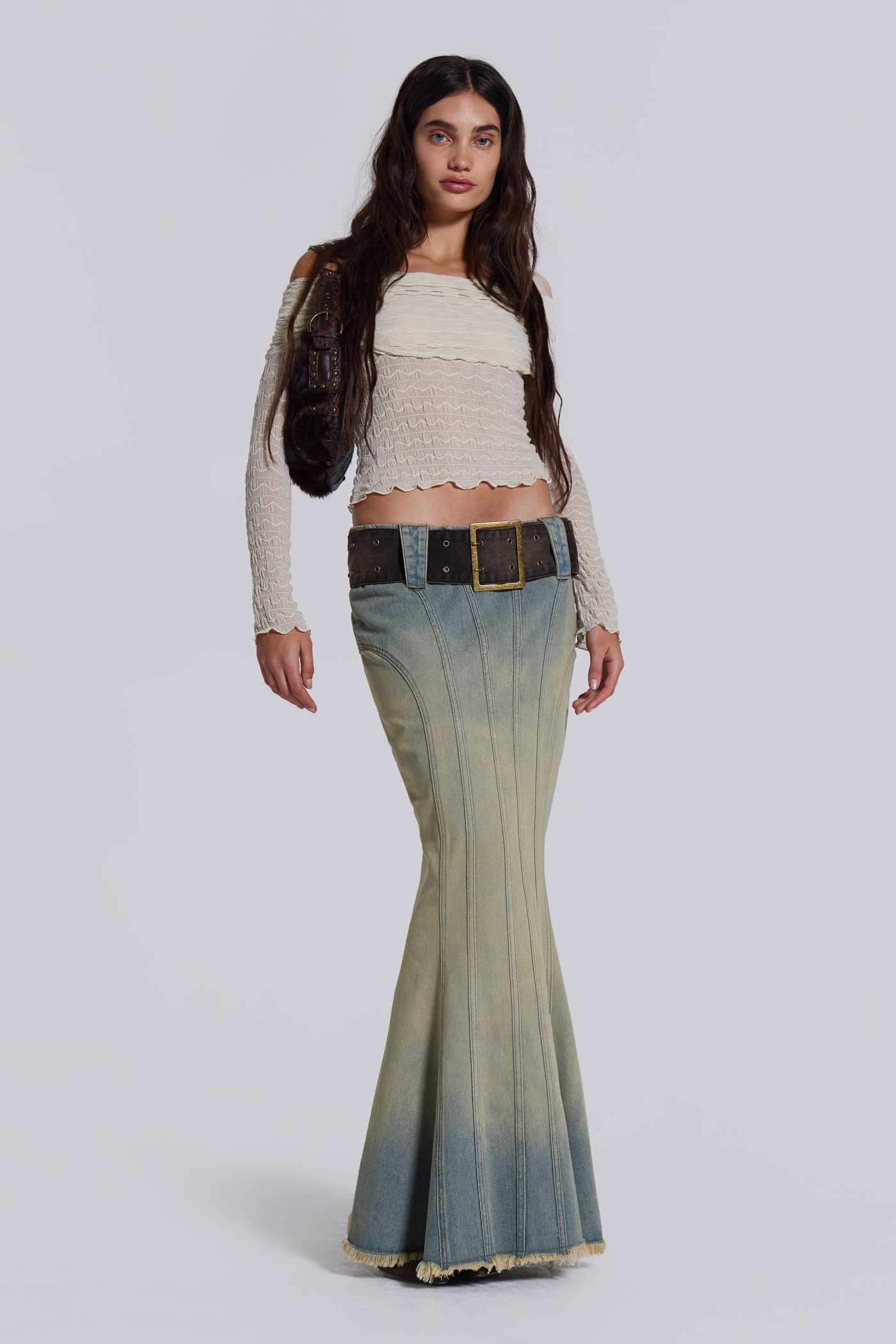 【25％OFF】 Shop Chelsea Denim Maxi Skirt | Jaded London | Clothing One Piece