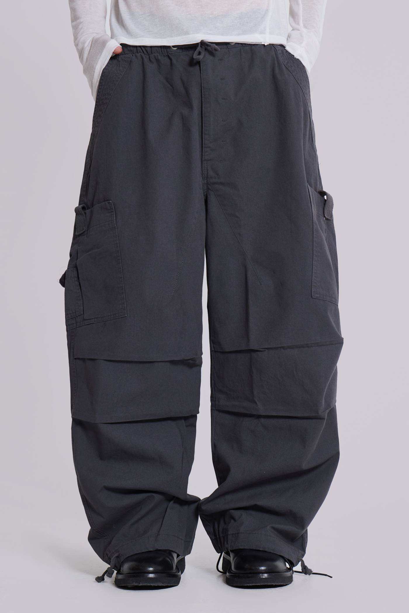 Vintage Grey Parachute Cargo Pants