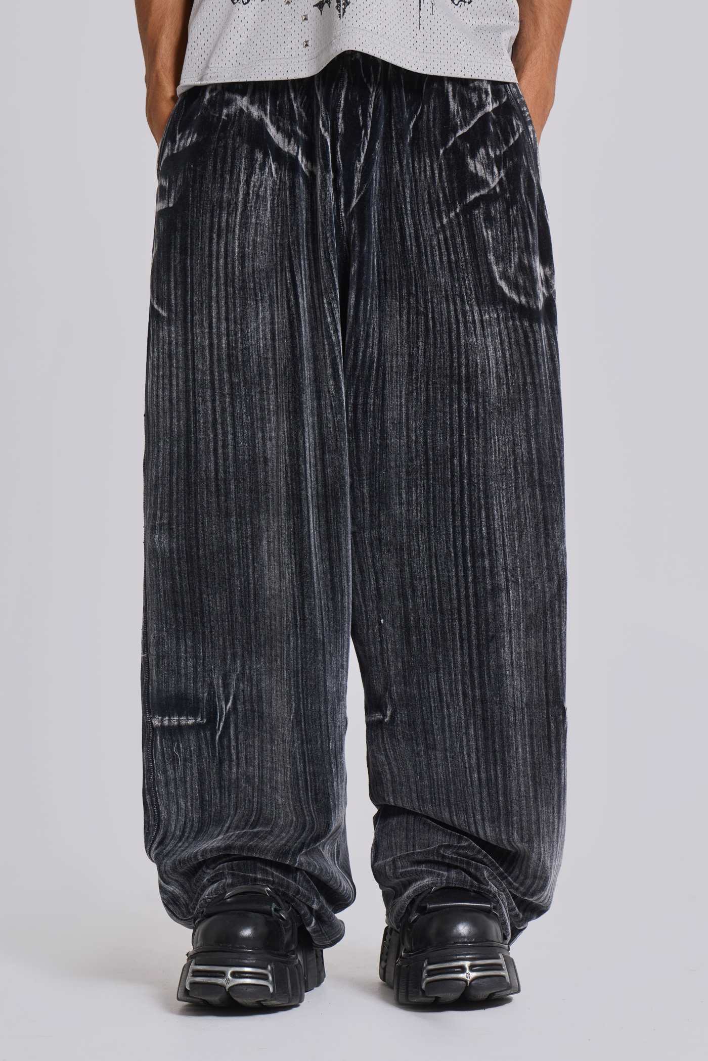 Crease Velour Baggy Monster Joggers