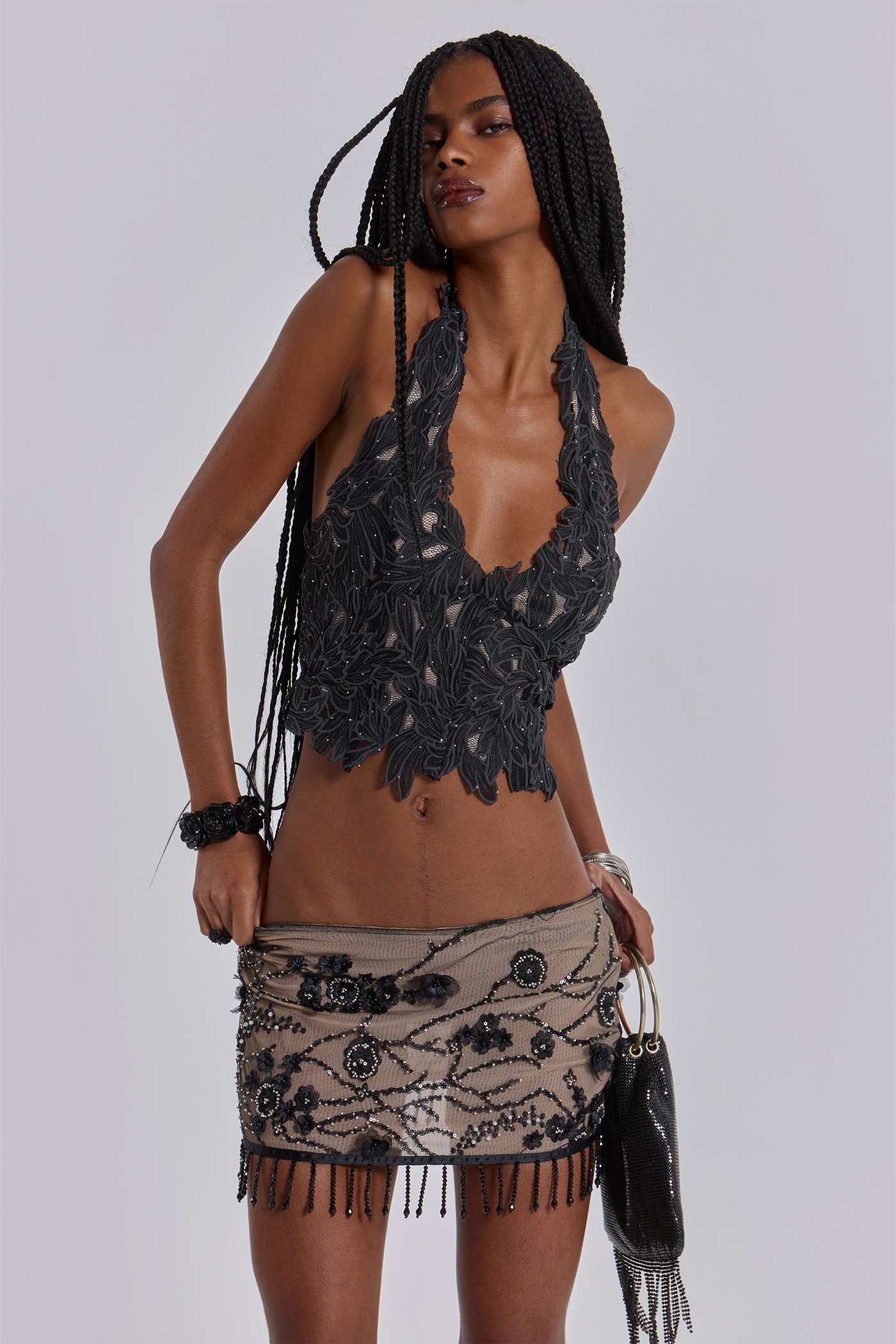 Ellora Embellished Mini Skirt