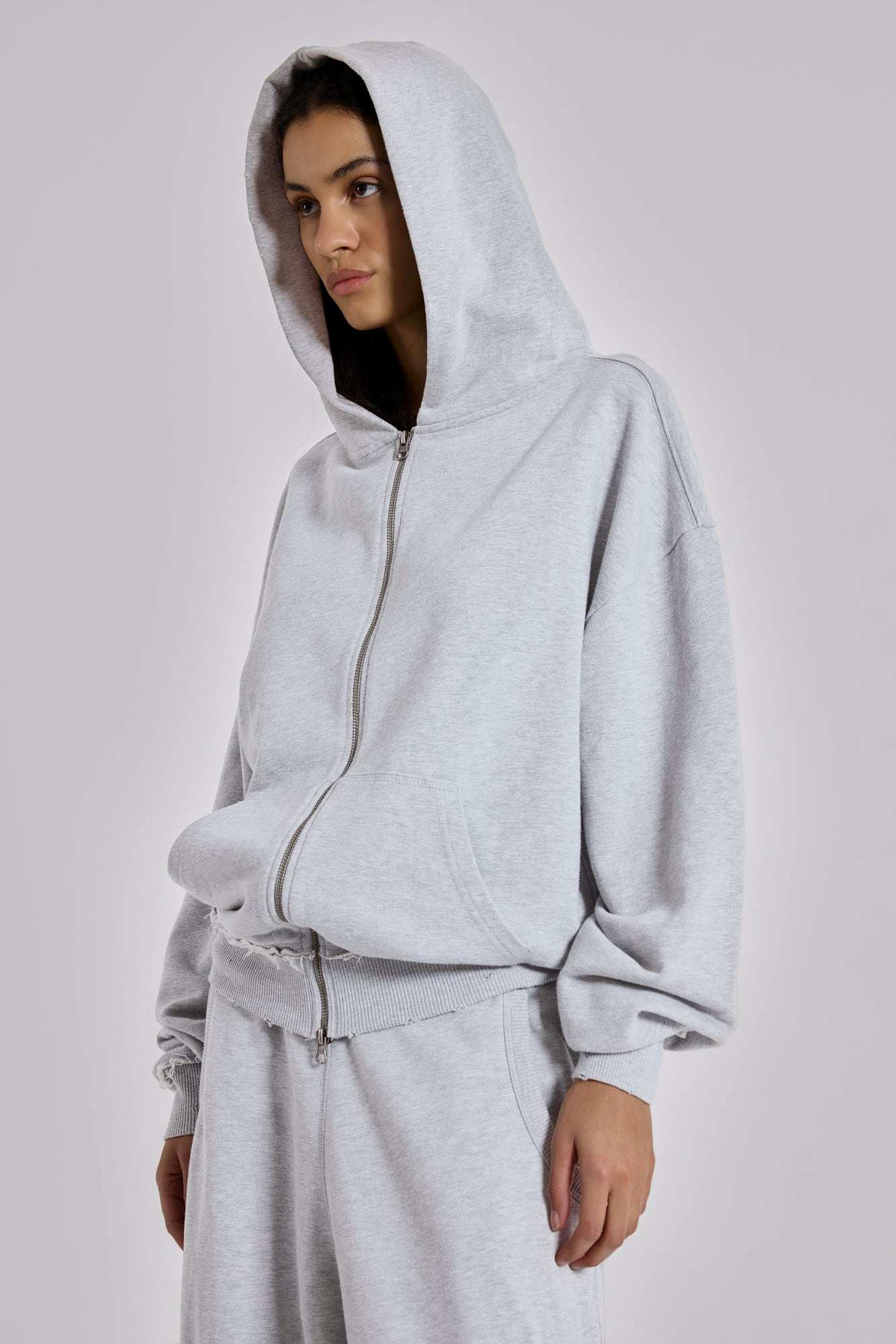 Grey Marl Oversized Monster Hoodie