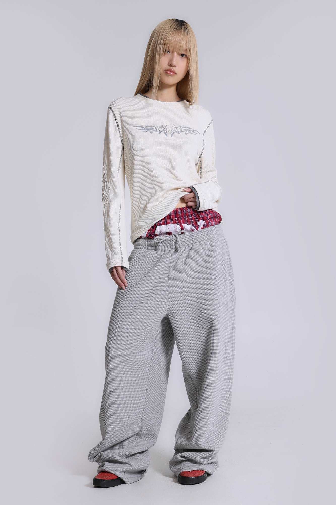 Grey Marl Waffle Monster Joggers